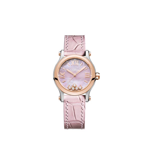 Chopard Happy Sport Ladies Watch - 18K Rose Gold & Stainless Steel with Diamonds | Luxury Women's Timepiece for Special Occasions & Everyday Elegance