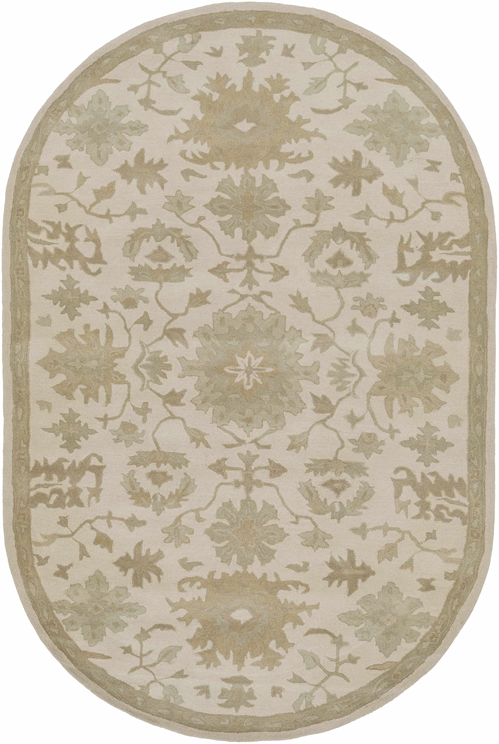 Premium Hauteloom Gainesboro Wool Area Rug for Living Room & Bedroom - Traditional Green, Beige, Blue - 9'9