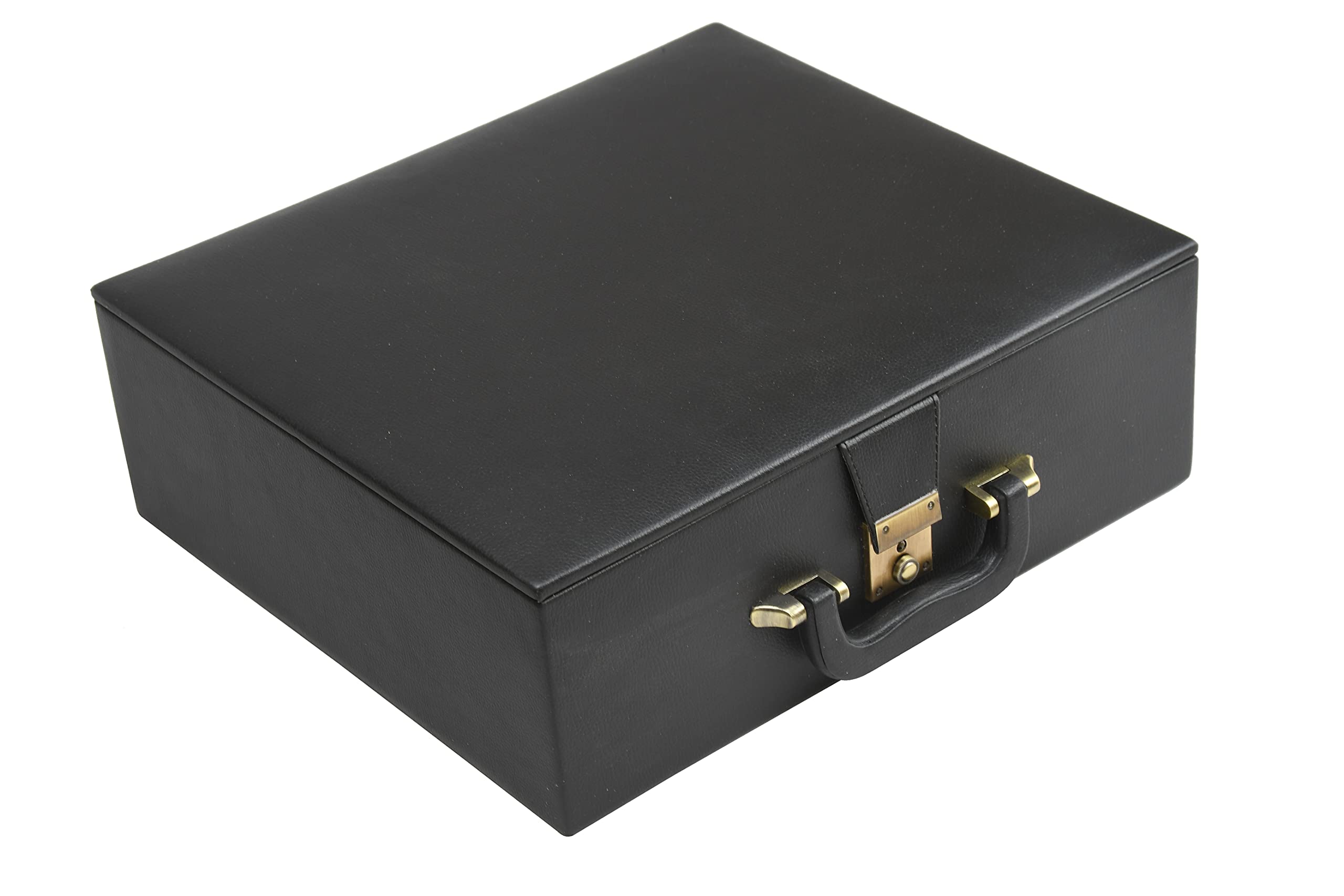 Premium Wooden Chess Set Storage Box with Double Tray & Fixed Slots - Fits 4