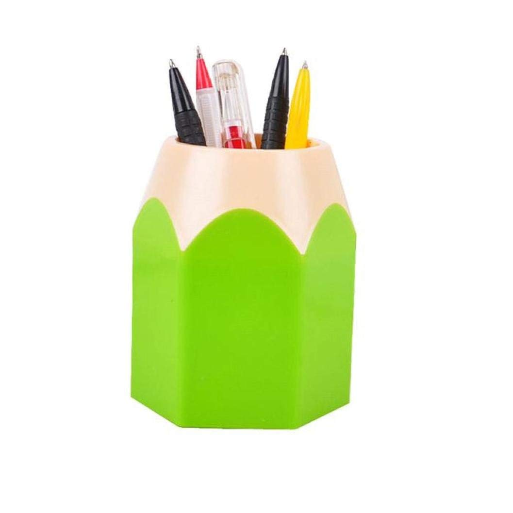 Gbell Pen Holder & Makeup Brush Organizer - Multifunctional Desk Pencil Pot for Stationery Storage (Green) - Perfect for Office, Home, and Gift Giving