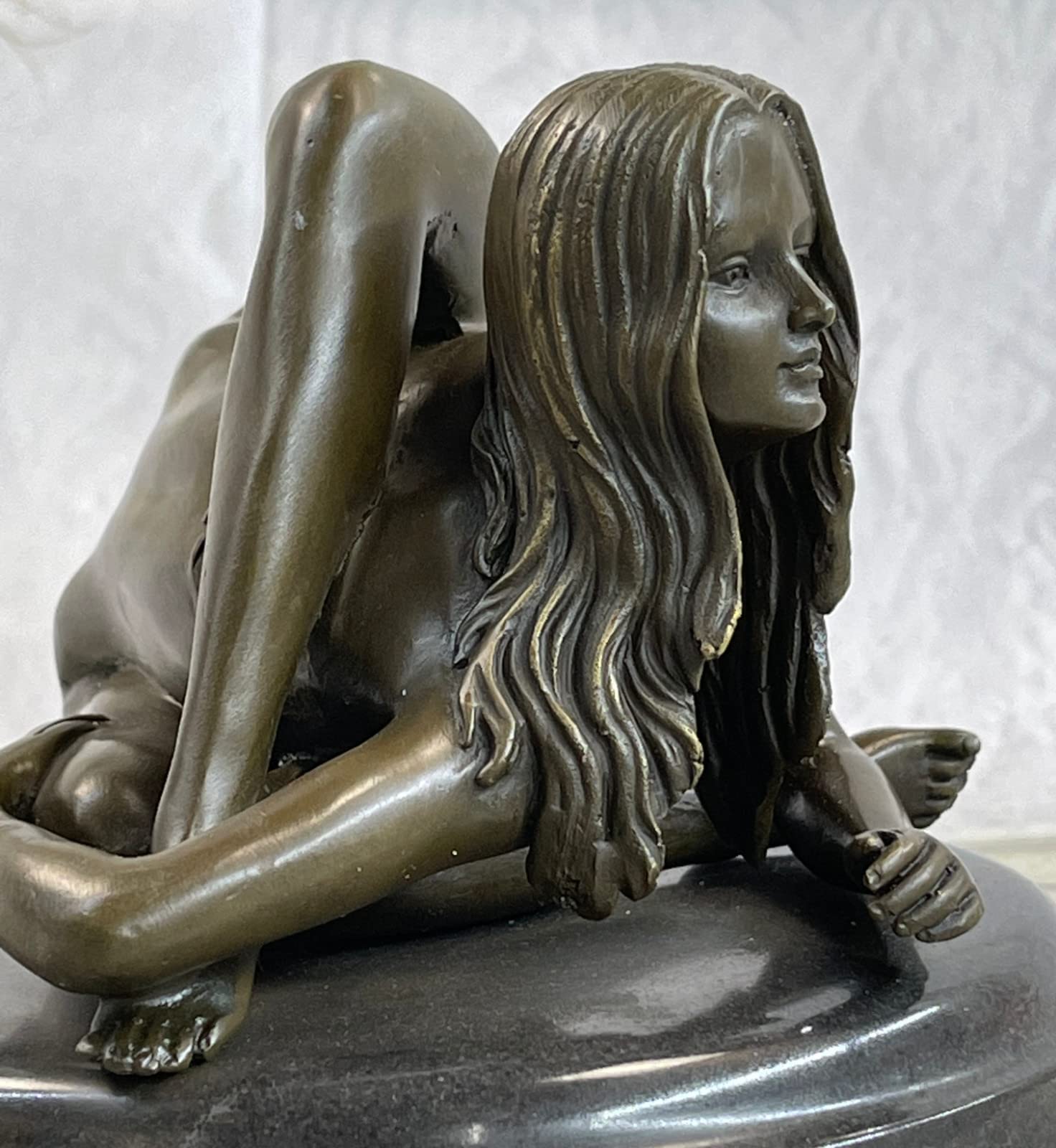 European Bronze Yoga Girl Sculpture - Modern Female Nude Art Statue for Home Decor, Gym & Meditation Space | Handcrafted Bronze Figure for Yoga Lovers & Art Collectors
