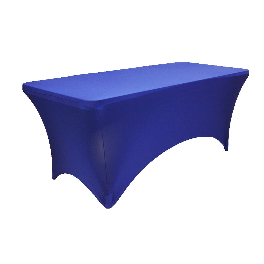 Royal Blue 6 FT Rectangular Spandex Table Cover - Perfect for Banquets, Weddings, and Event Decorations