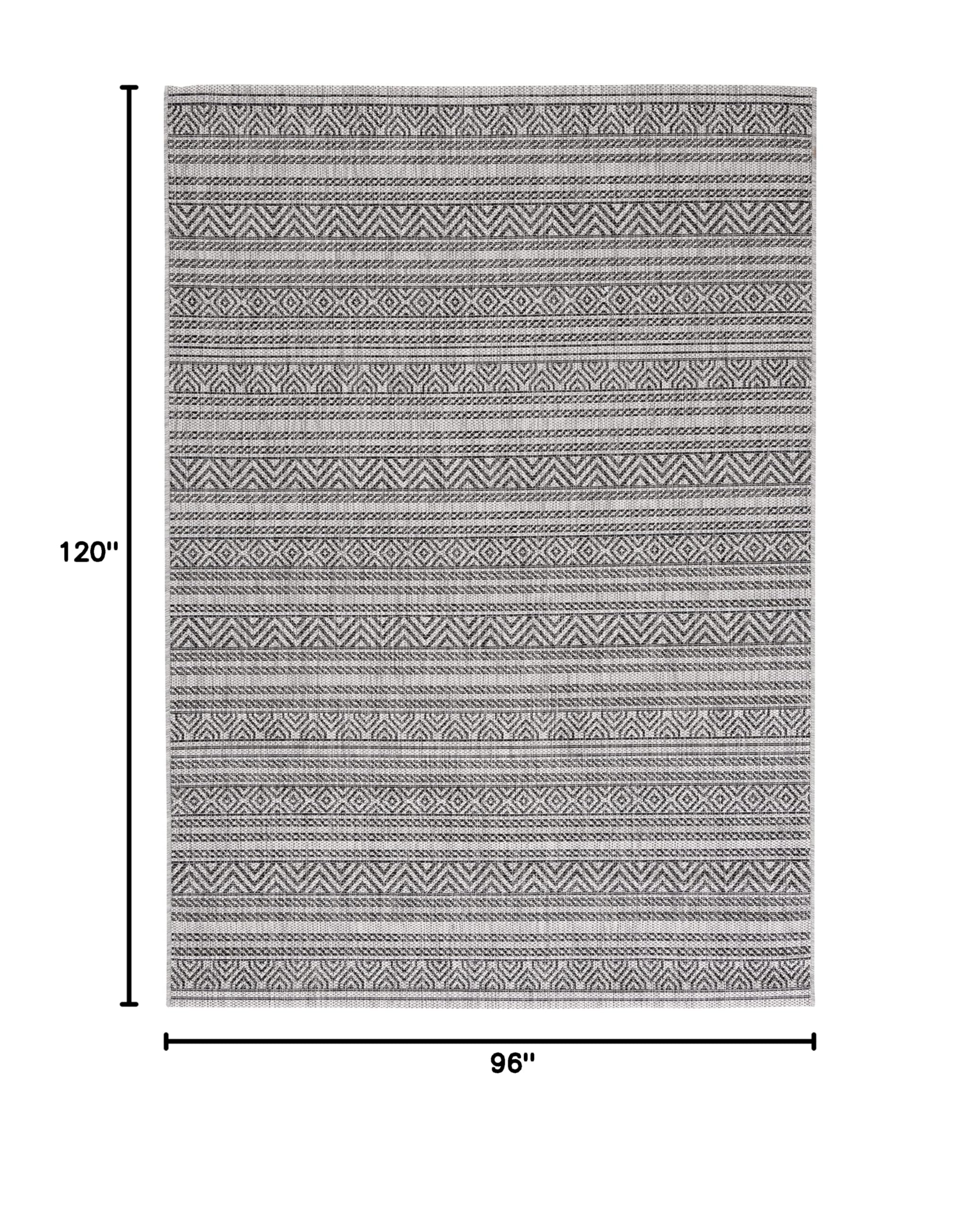 SAFAVIEH Courtyard Collection 8' x 10' Black & Grey Indoor Outdoor Rug - Waterproof, Easy Clean, Non-Slip - Perfect for Patio, Backyard, Mudroom, Deck & Poolside (CY8866)