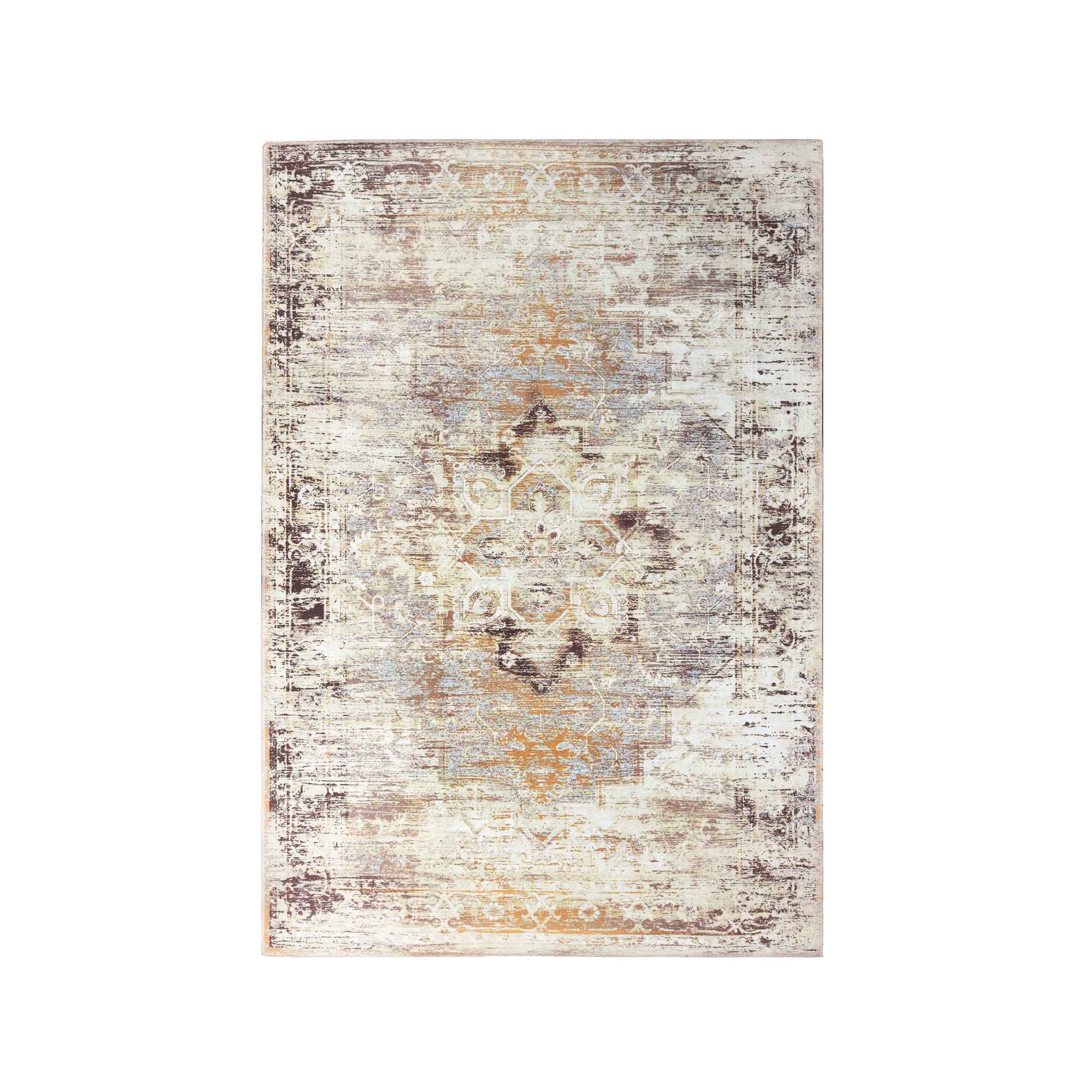 Dove Rustic Machine Washable Indoor Area Rug - Soft Non-Slip Living Room Carpet, Bedroom Runner Rug for Home Decor (5x8 ft, Beige) | Perfect for Cozy Spaces, Entryways & High Traffic Areas