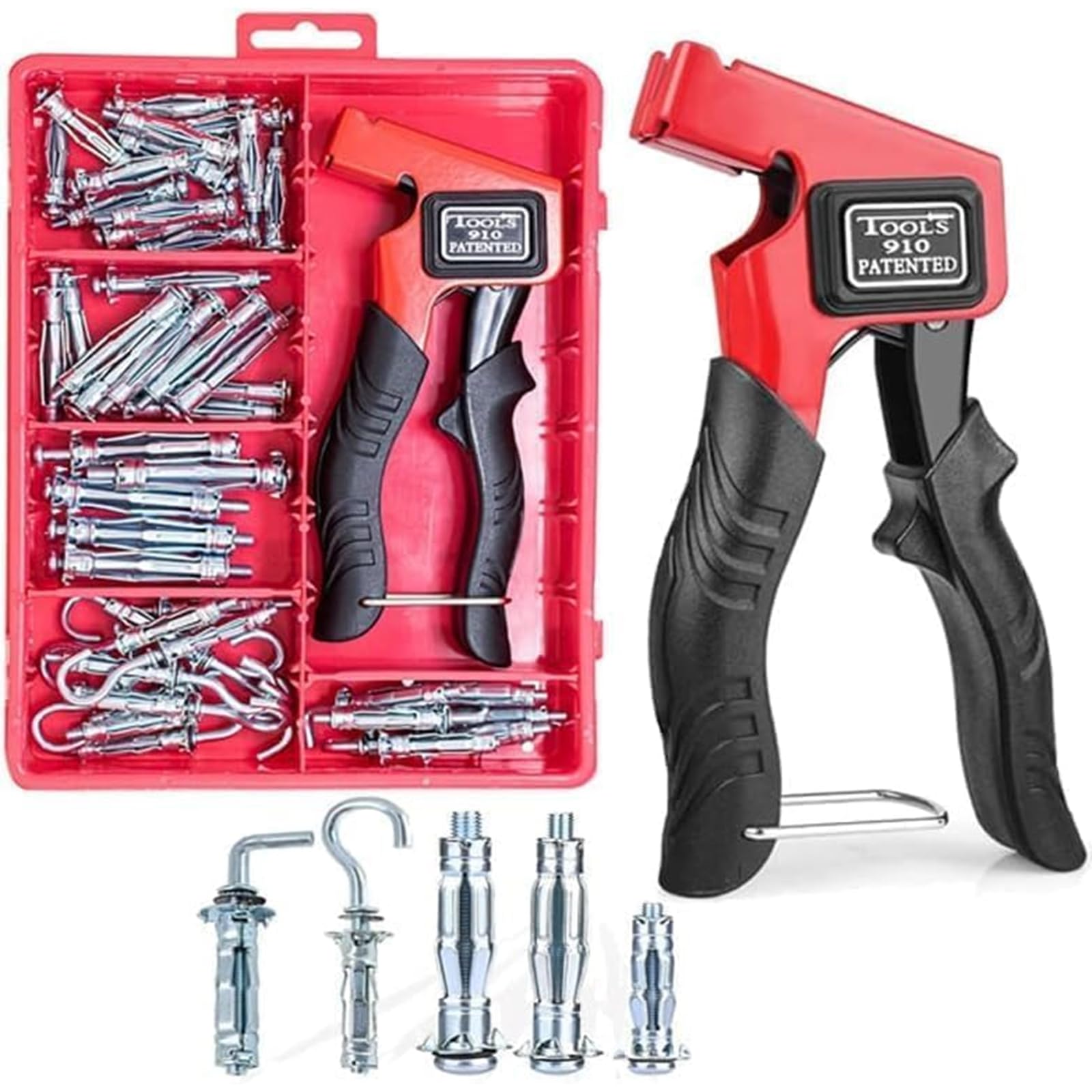T.K. Heavy Duty Metal Wall Anchor Kit - Hollow Wall Cavity Anchor for Plasterboard, Drywall & Concrete - Perfect for Hanging Shelves, Mirrors & TV Mounts