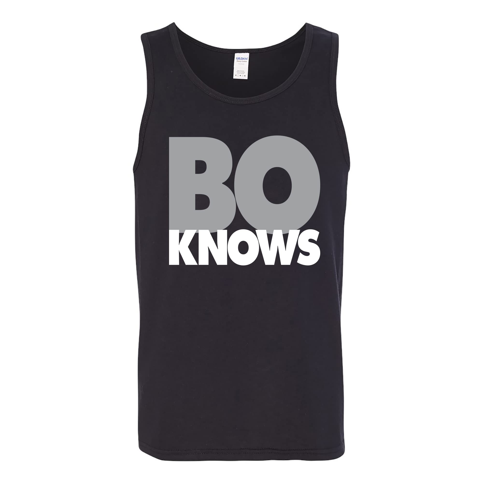 UGP Campus Apparel Bo Knows Men's Tank Top - Grey/Black - Athletic Workout Shirt for Gym, Running & Casual Wear