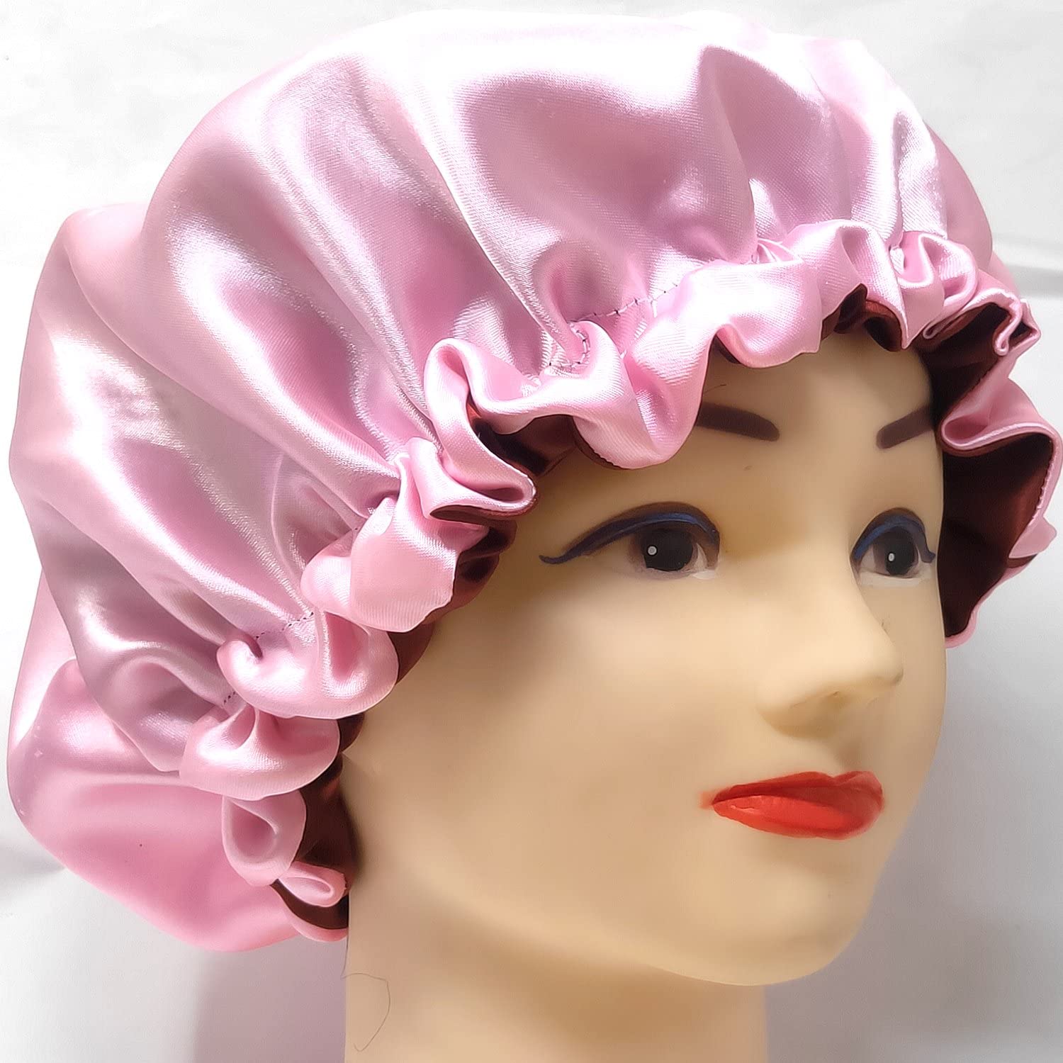 Anokhi Ada Dual Layer Satin Bonnet for Girls & Women - Silk-Like Hair Protection for Curly & Natural Hair - Sleep & Travel Essential (36-03)