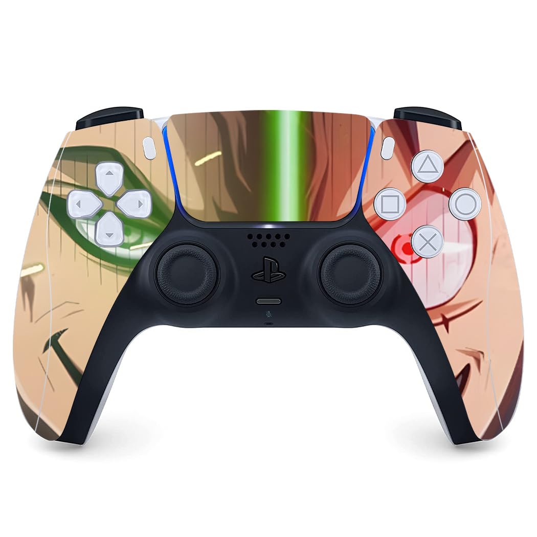 PS5 Console & Controller Skin Set - Luffy & Zoro Anime Design | Matte Finish Vinyl Wrap Sticker | Full Decal Protection | Compatible with Sony PlayStation 5 Disc Edition | Perfect for Gaming Enthusiasts & Anime Fans