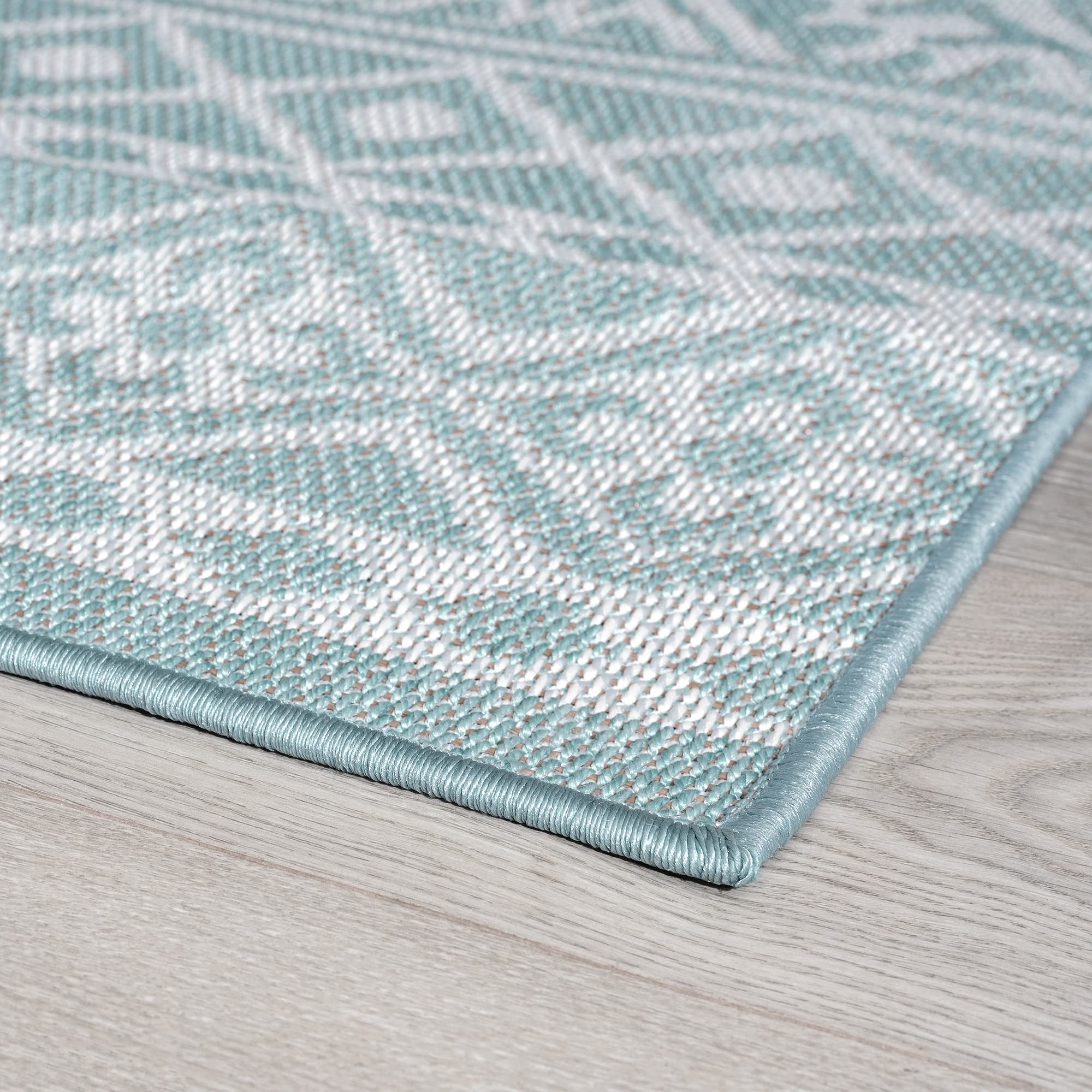 Darena Aqua Modern 5x7 Indoor/Outdoor Rug - Waterproof Patio Rug, Deck & Porch Carpet - Entryway Mat for Home, Garden, Poolside & Balcony Use