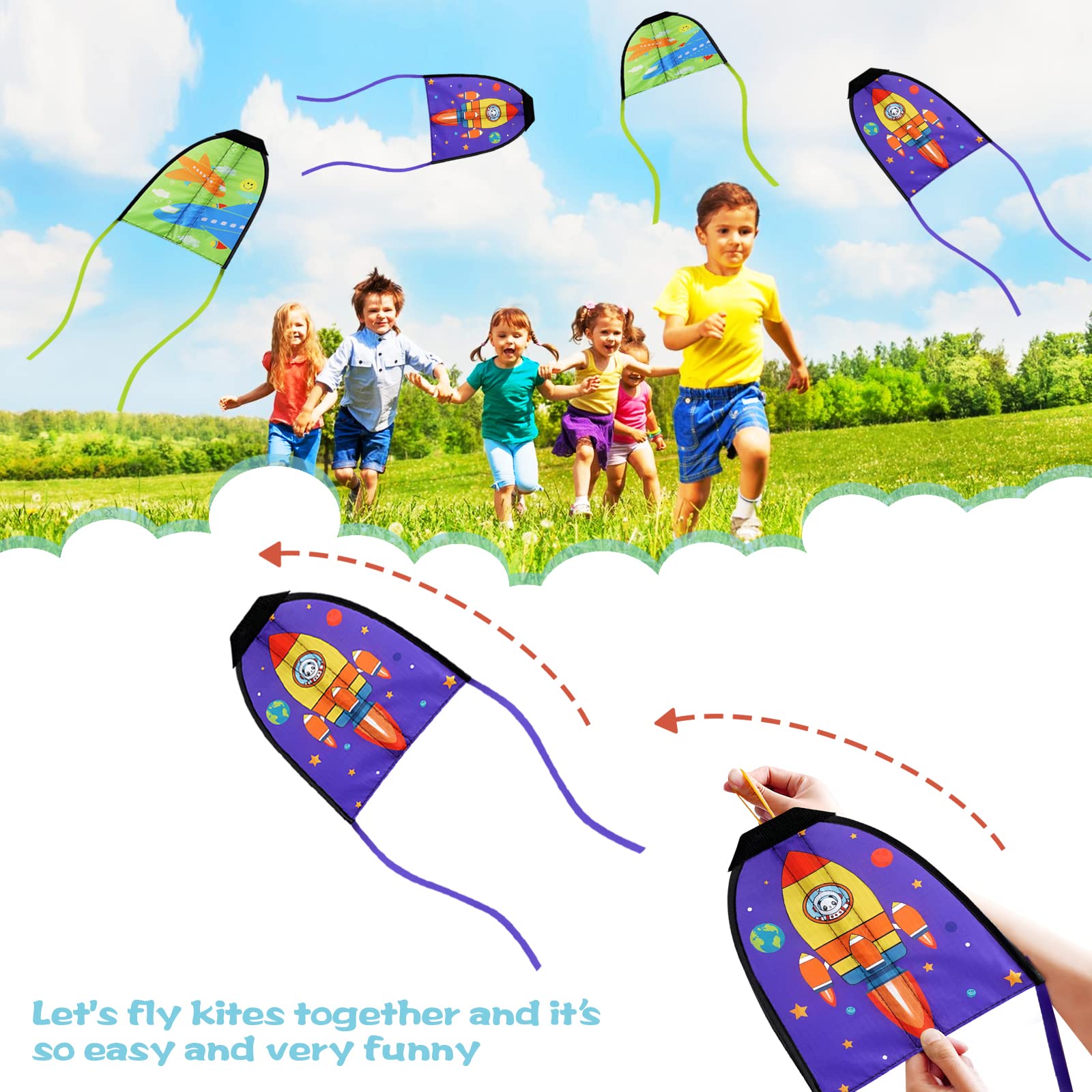 2 Pcs Kids Kites - Easy Fly Outdoor Toys for Beach & Park Games