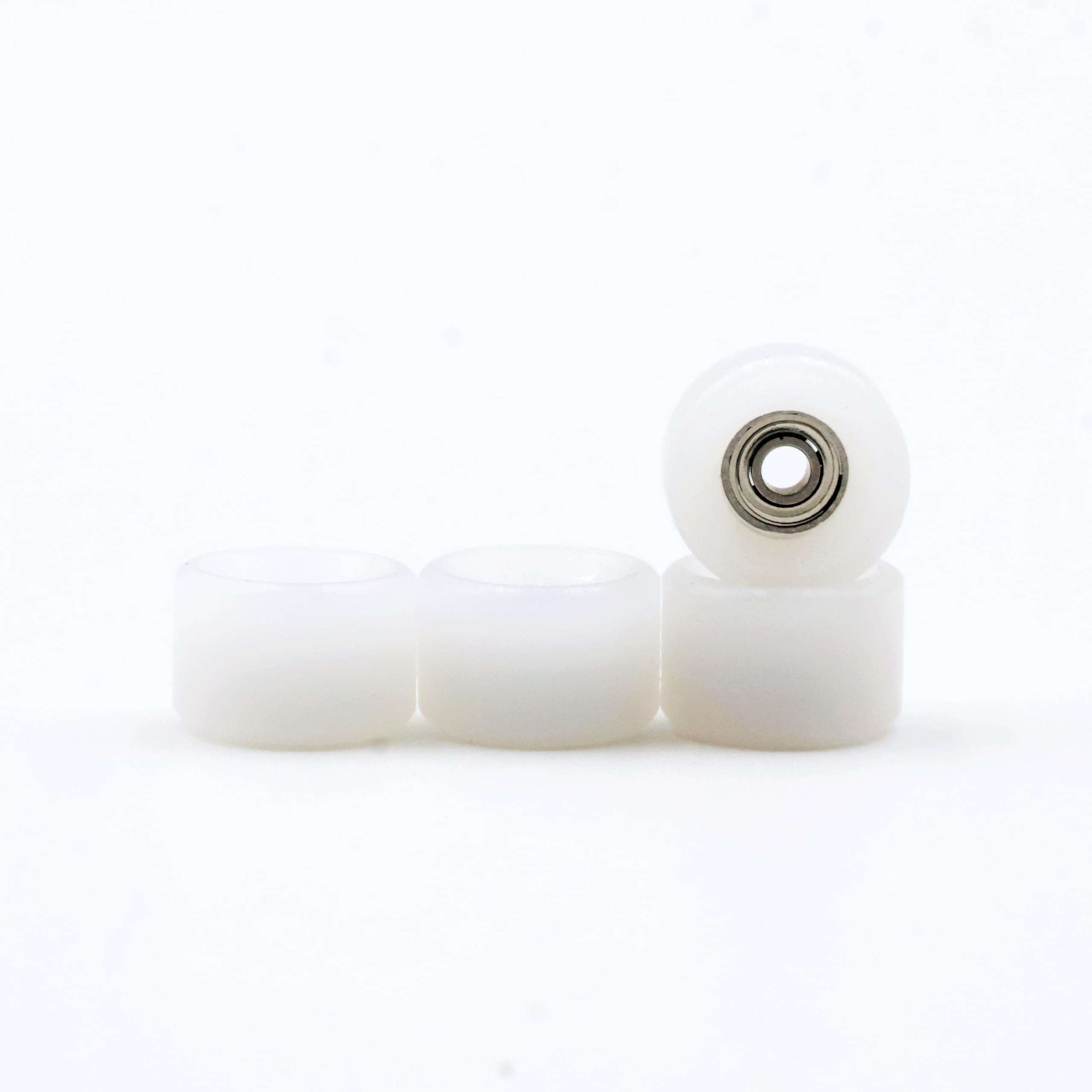 65D Urethane Fingerboard Wheels - Pro Bowl Shape Skateboard Wheels for Tech Decks (White) - Perfect for Finger Skateboarding Tricks & Mini Ramp Riding