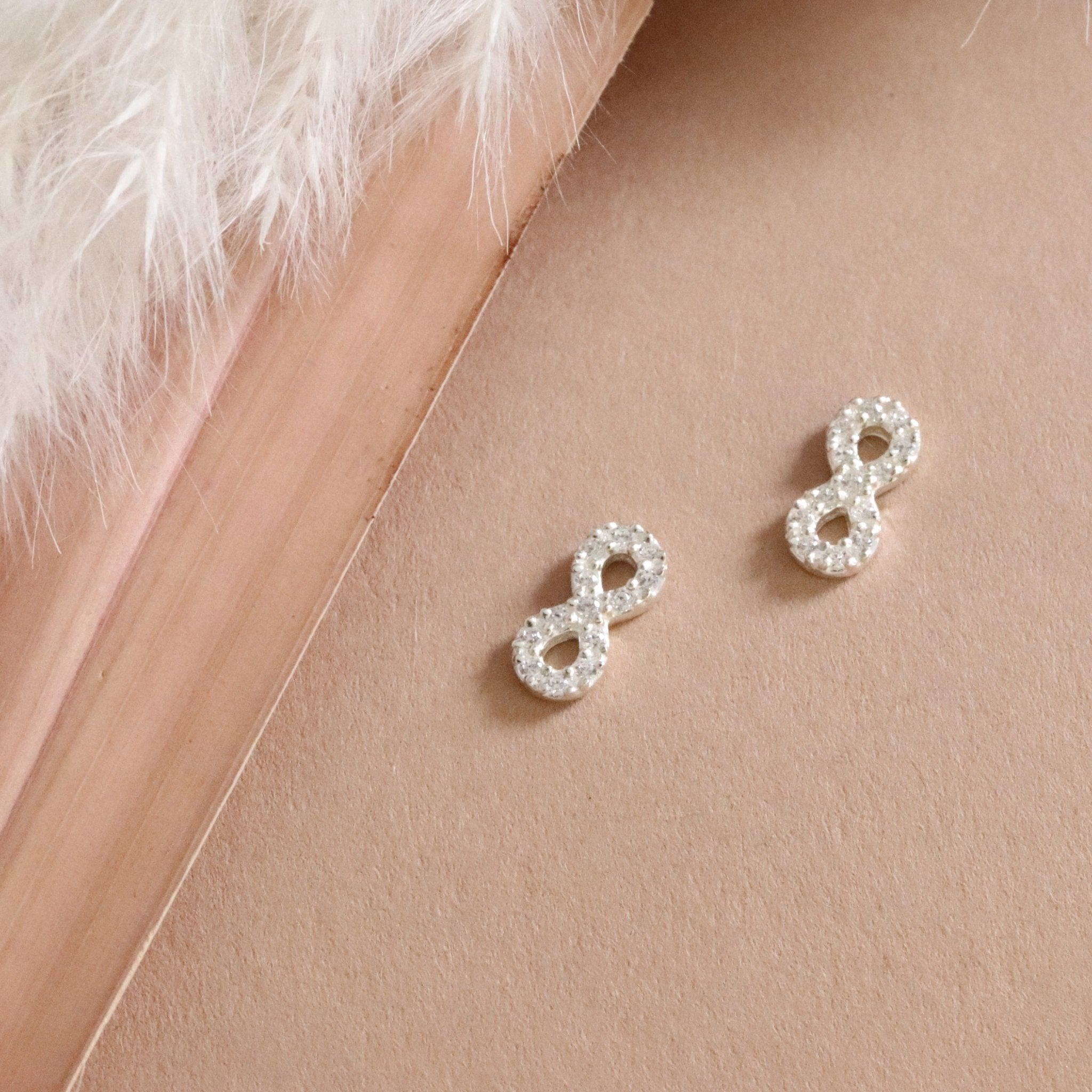 Love Infinity Stud Earrings - Cubic Zirconia & Sterling Silver for Women, Perfect for Valentine's Day, Anniversary & Everyday Elegance