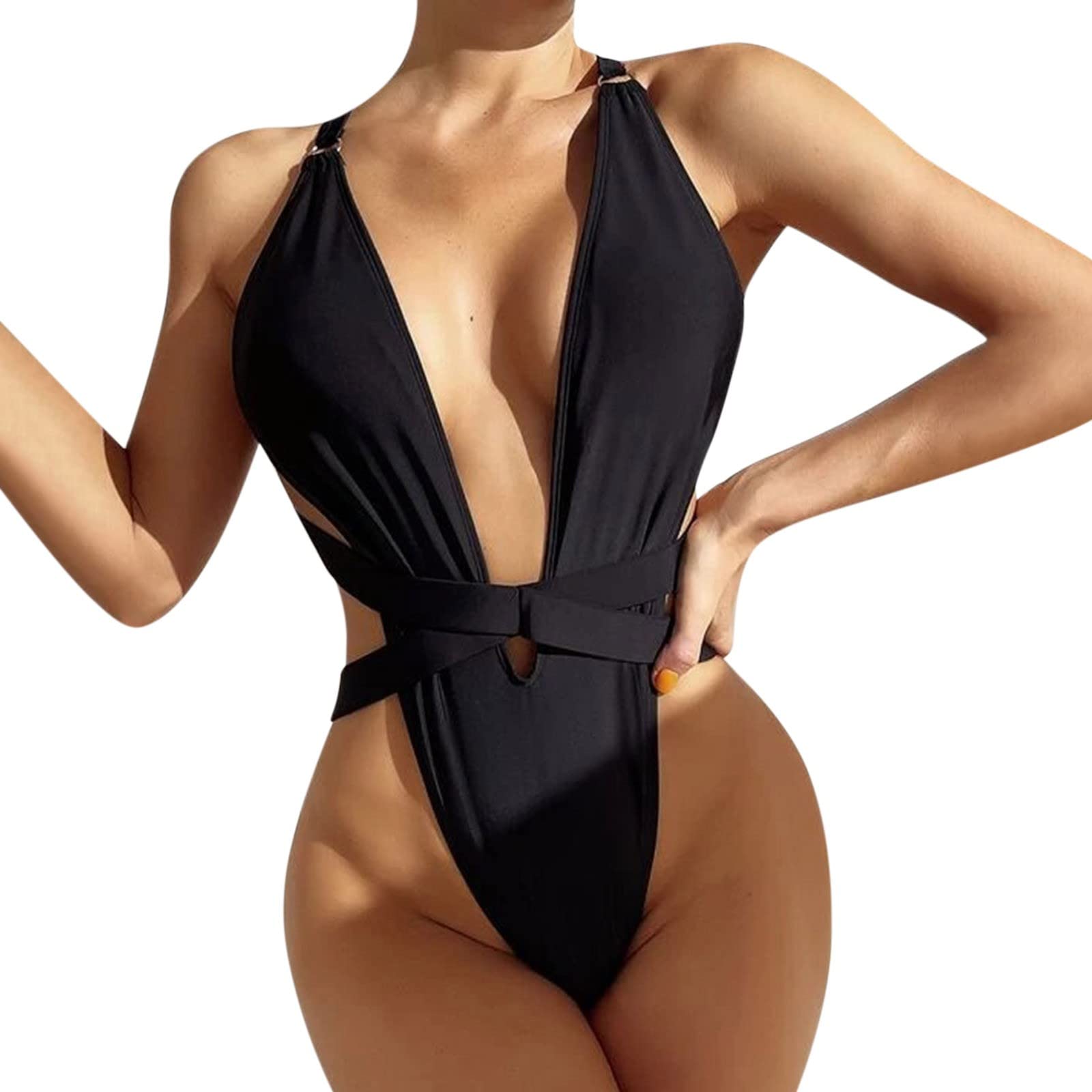 Plus Size Swimsuits for Women - Spaghetti Strap One Piece Bathing Suit with Shirred Design for Teen Girls & Women | Perfect for Beach Vacations, Pool Parties & Summer Getaways