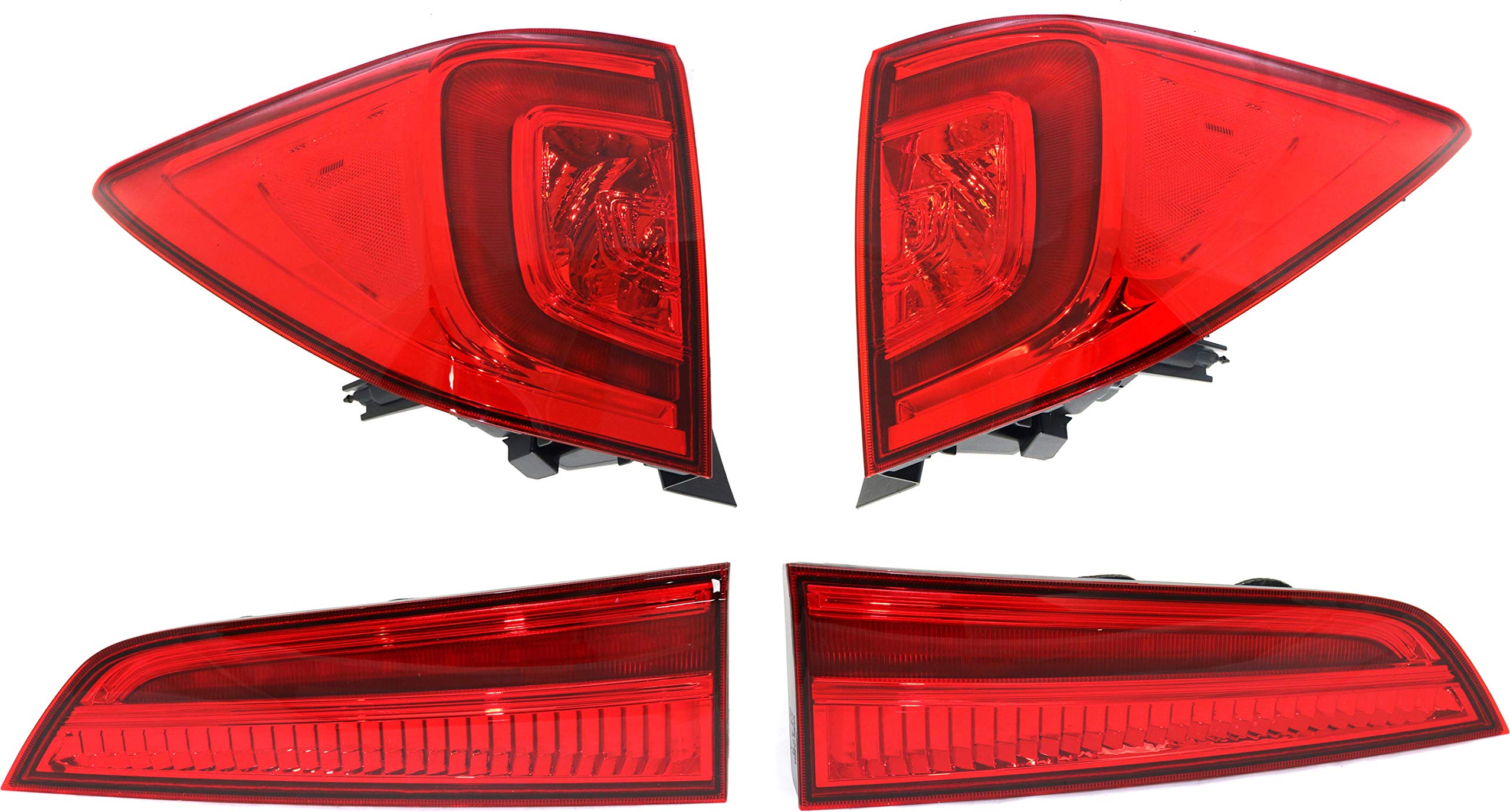 Garage-Pro Full LED Tail Light Set - Driver & Passenger Side Inner & Outer Lights - Compatible with 2016-2018 Honda Pilot - Direct Replacement Assembly - Enhance Nighttime Visibility & Style