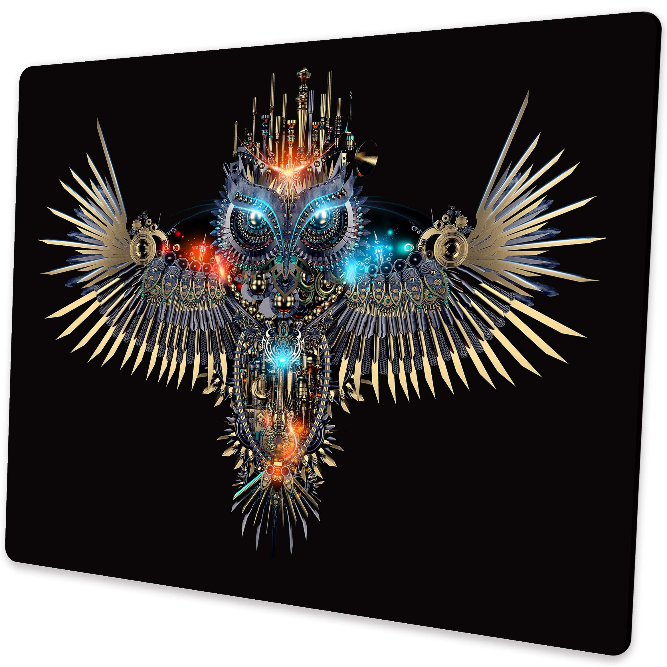Personalized Mechanical Owl Design Small Non-Slip Rubber Mouse Pad for Computer & Office Use - Perfect for Gaming, Work, and Home Office Setup
