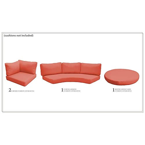 TK Classics Tangerine Cover Set for FLORENCE-04a Sofa - Replacement Slipcover (Cushions Not Included) | Perfect for Home Decor Refresh & Furniture Protection