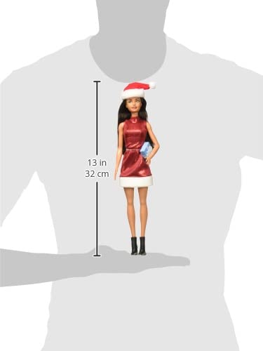 Barbie Santa Doll Brunette Brown Hair - Festive Holiday Gift for Kids & Collectors, Perfect for Christmas Decorations & Playtime