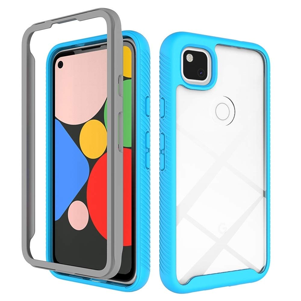 Google Pixel 4a Case - Shockproof PC+TPU Cover in Light Blue for Night Outings