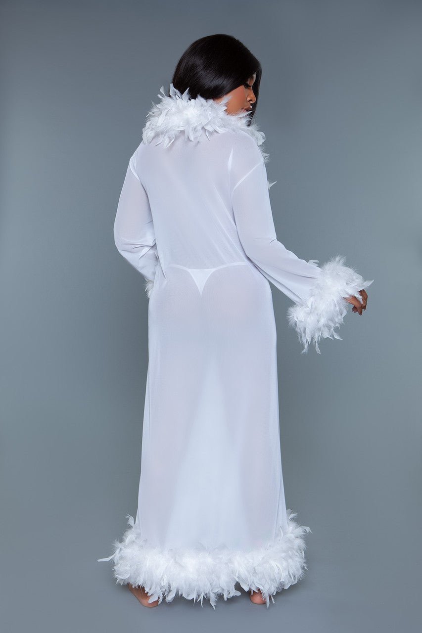 BeWicked Women's Glamour Robe BW834 - Sexy Satin Lingerie Robe for Women - Perfect for Boudoir, Bridal Shower & Romantic Nights