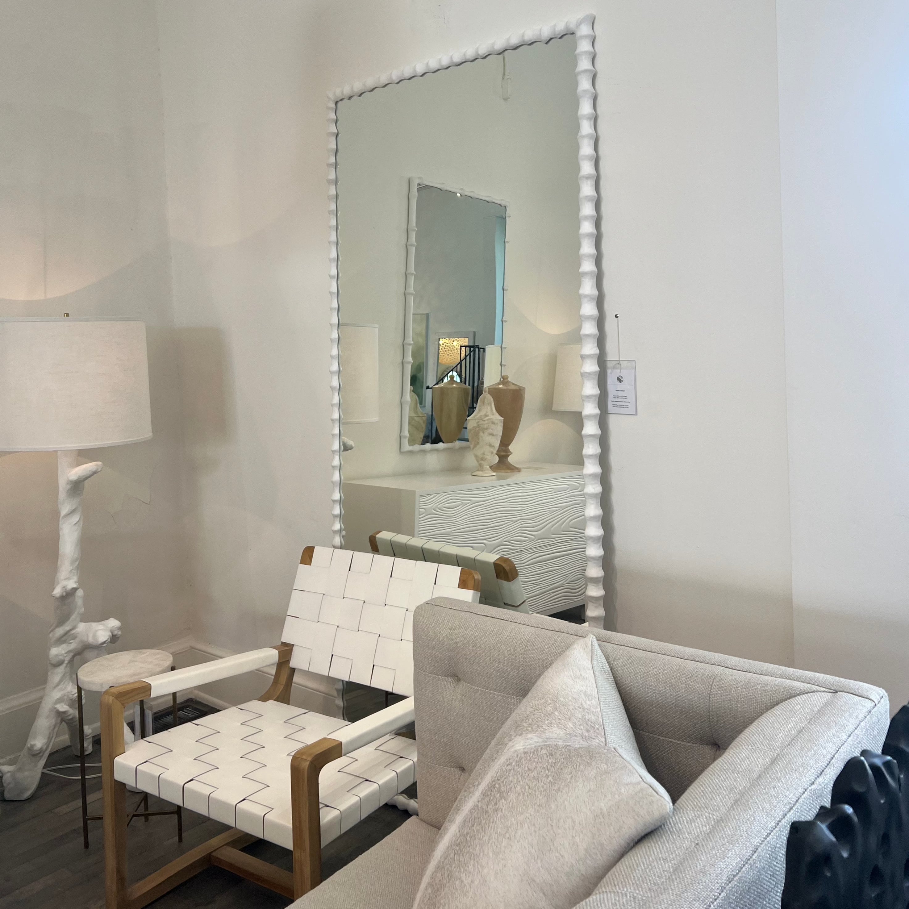 Full-Length Floor Mirror - White Standing Mirror for Bedroom, Living Room & Entryway - Modern & Elegant Home Decor (60