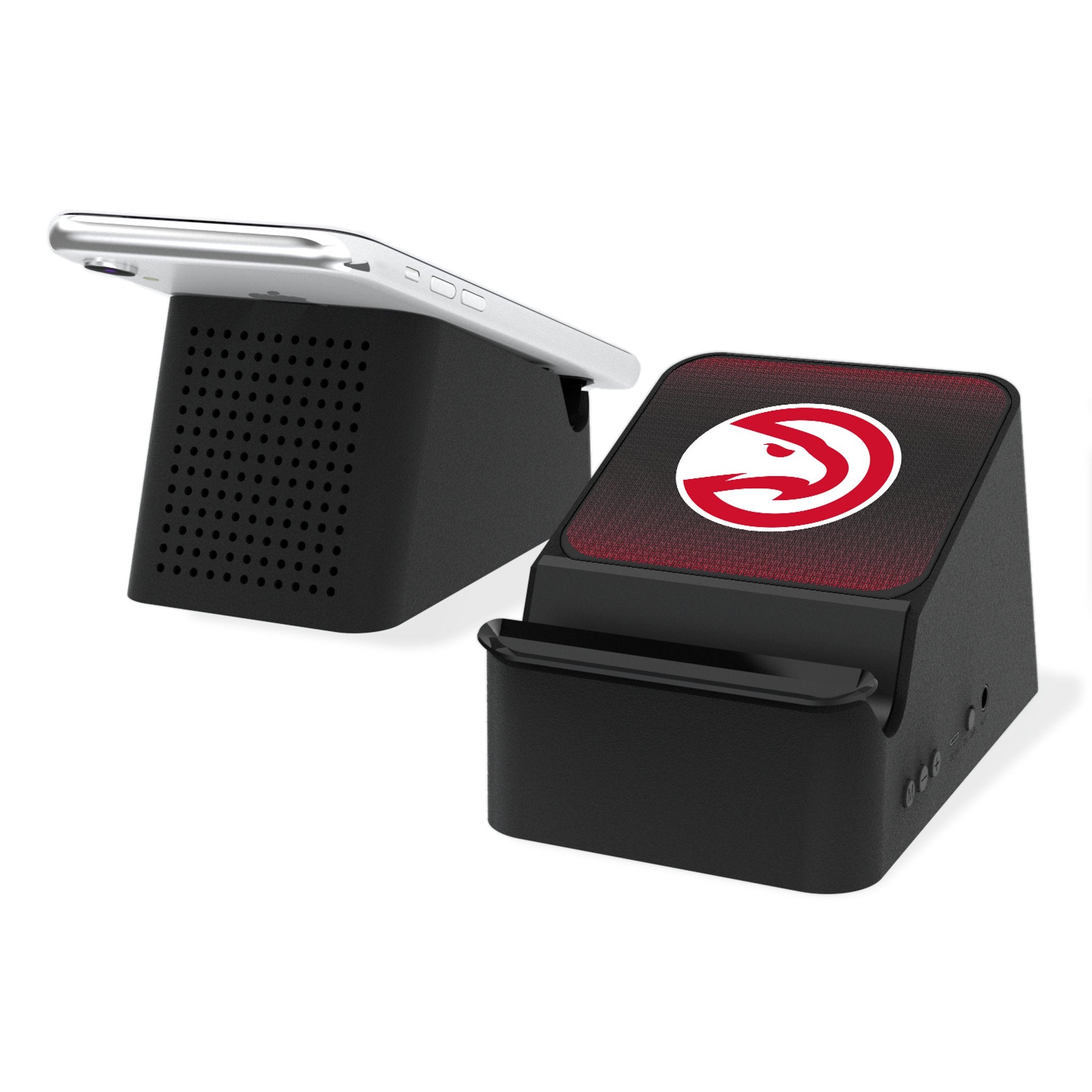 Atlanta Hawks NBA Wireless Charging Station with Bluetooth Speaker - Fast Qi Charging Pad for iPhone & Android - Perfect for Home, Office & Game Room Decor
