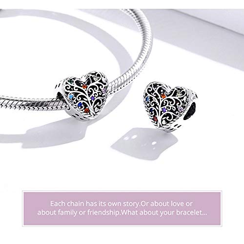 925 Sterling Silver Family Tree of Life Charm Bead - Love Tree Pendant for Pandora Bracelets, Christmas Gift & Jewelry Making (G 1608) | Perfect for Anniversary, Mother's Day & Personalized Gifts