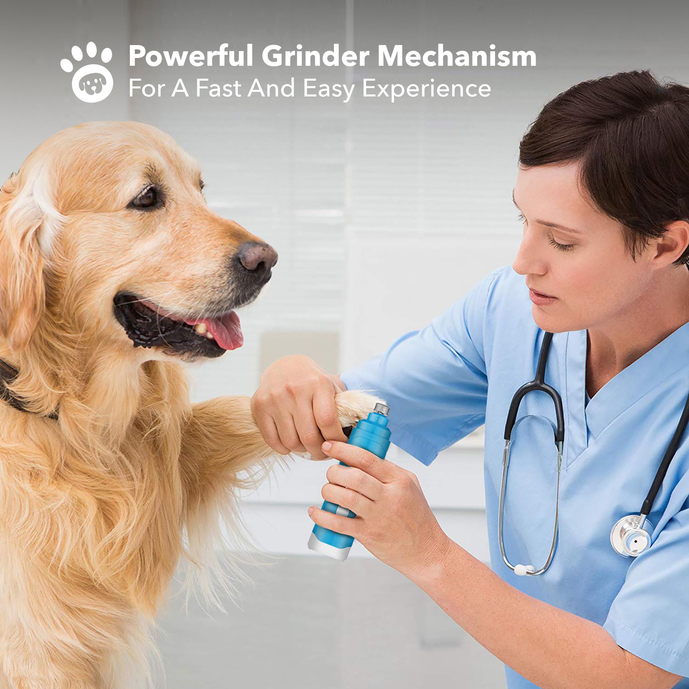 Boshel Pet Nail Grinder for Dogs & Cats - Quiet Electric Nail Trimmer for Large Dogs, Small Puppies & Cats - Pain-Free Pet Nail Clipper & File - Perfect for Grooming at Home or Professional Use