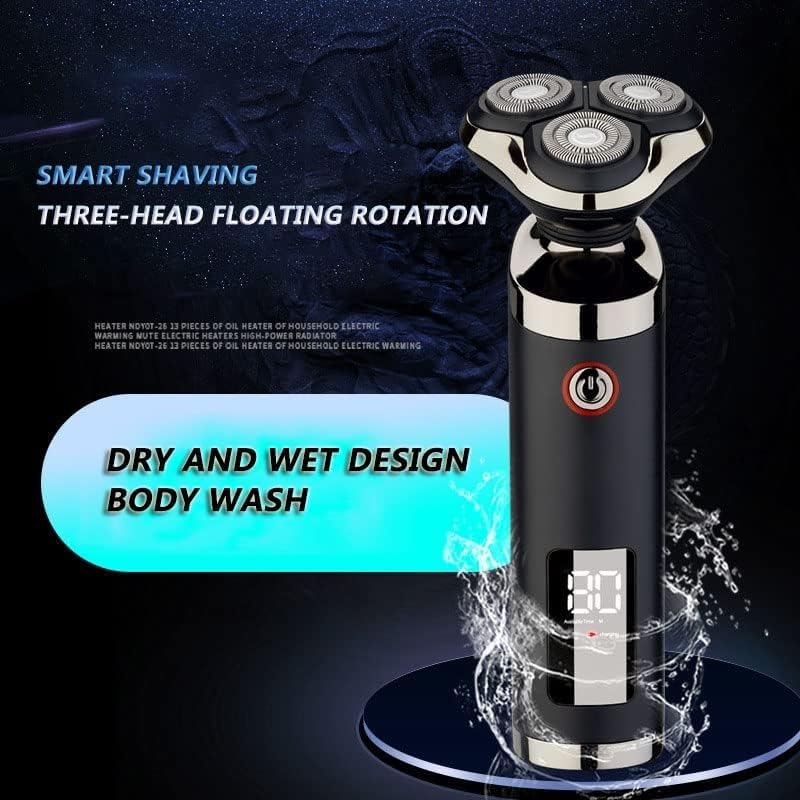 Men's Electric Razor with Digital Display - USB Rechargeable Waterproof Body & Beard Trimmer for Smooth Shaving - Perfect for Travel, Gym & Daily Grooming Routine