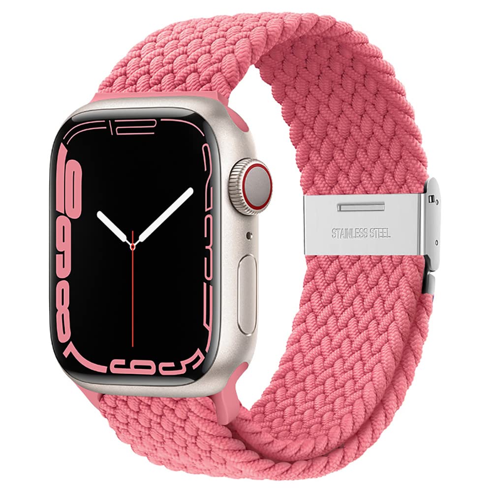 Braided Nylon Apple Watch Bands for Series 9/8/7/6/5/4/3/2/SE/Ultra/Ultra 2 (38mm/40mm/41mm/42mm/44mm/45mm/49mm) - Adjustable Breathable Strap Replacement for Men & Women | Perfect for Workouts, Running, Swimming & Everyday Wear