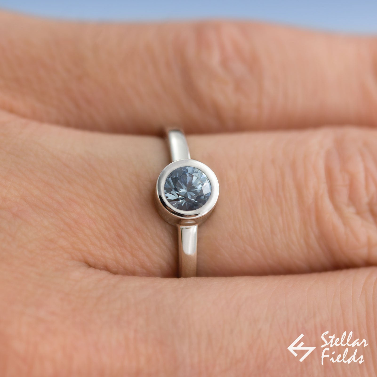 Blue Montana Sapphire Bezel Engagement Ring - 14K Gold Wedding Band for Women | Perfect Proposal, Anniversary & Bridal Jewelry Gift