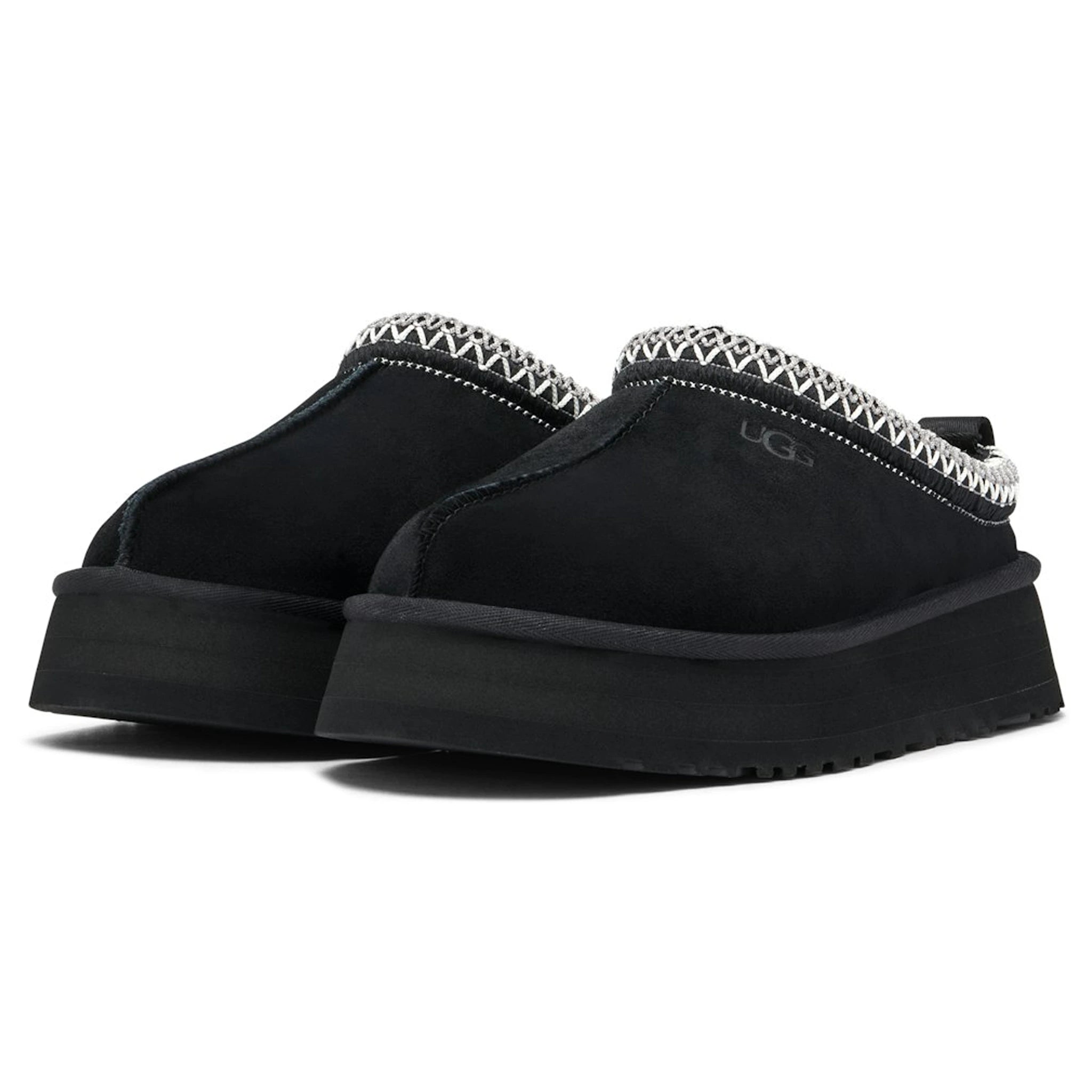 UGG Tazz Platform Black Slippers for Women - Cozy House Shoes with Arch Support | Perfect for Indoor Lounging, Winter Comfort & Casual Wear