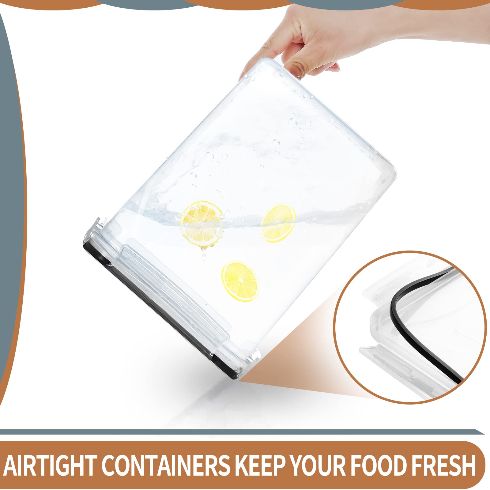 Large Airtight Food Storage Containers with Lids - 4-Piece 5.2L Set for Kitchen Pantry Organization | Perfect for Cereal, Flour & Baking Supplies | Includes Labels & Marker | Ideal for Meal Prep, Bulk Food Storage & Countertop Organization