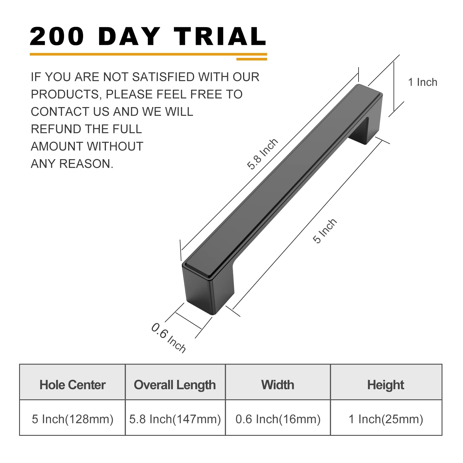 AOOTOCH 10 Pack 5 Inch Matte Black Kitchen Cabinet Handles - Durable Cabinet Pulls & Drawer Hardware for Modern Kitchens, Bathrooms & Furniture (Perfect for Cabinets, Cupboards & Dressers)