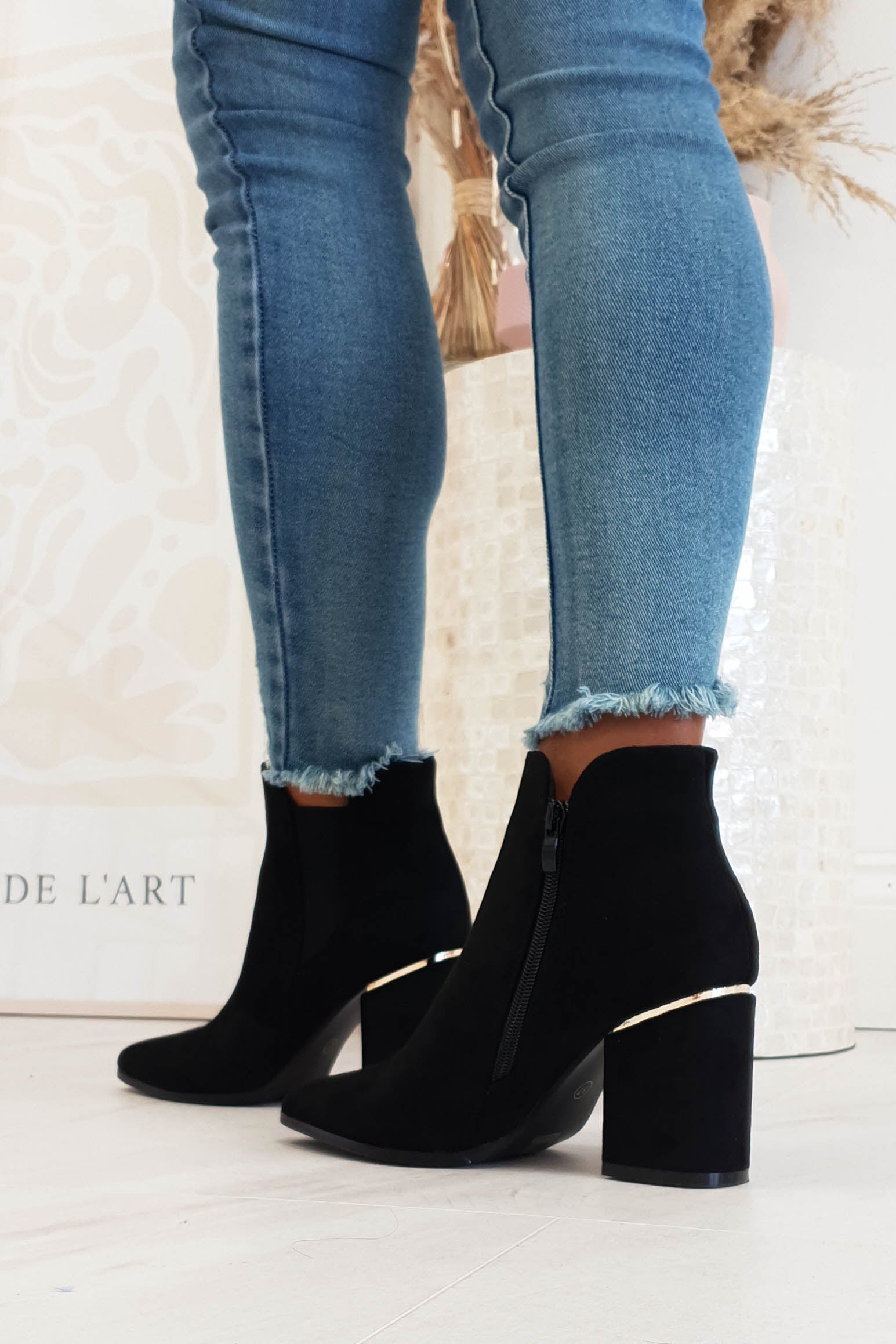Piper Women's Black Ankle Boots - Stylish & Comfortable Low Heel Booties for Casual Outfits, Work & Fall Fashion
