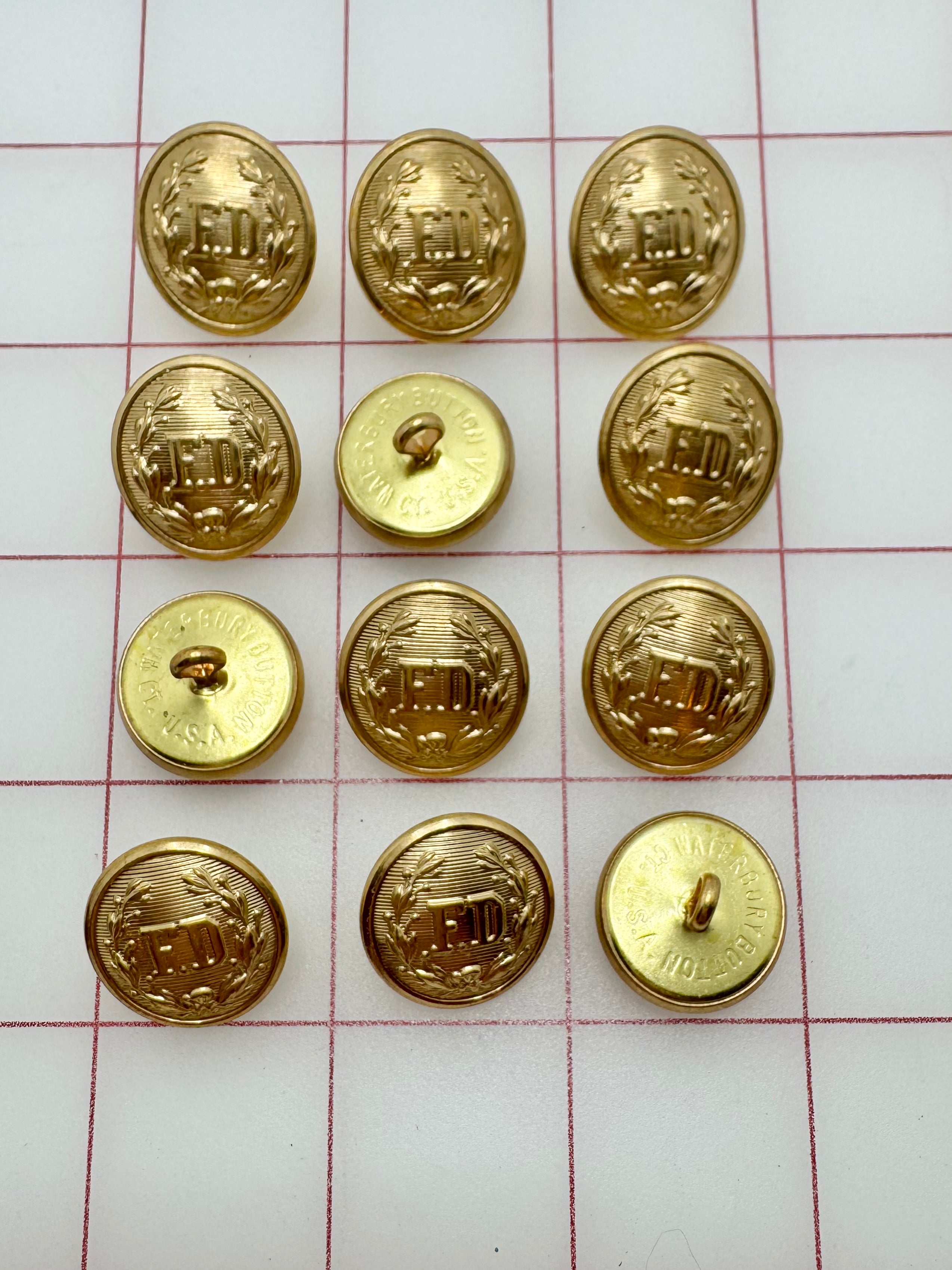 Metallic Gold Buttons for Sewing & Crafts - Premium FD Buttons for DIY Clothing, Accessories & Home Decor - Perfect for Jackets, Bags & Scrapbooking
