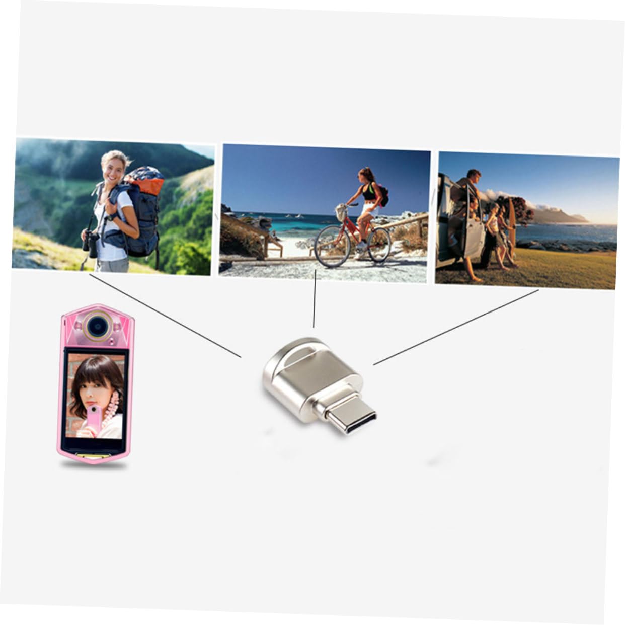 Premium Aluminum USB-C to USB Adapter - Fast Charging Keychain Connector for OTG, Micro USB, and Phone Card Reader - Perfect for Travel, Office, and On-the-Go Charging