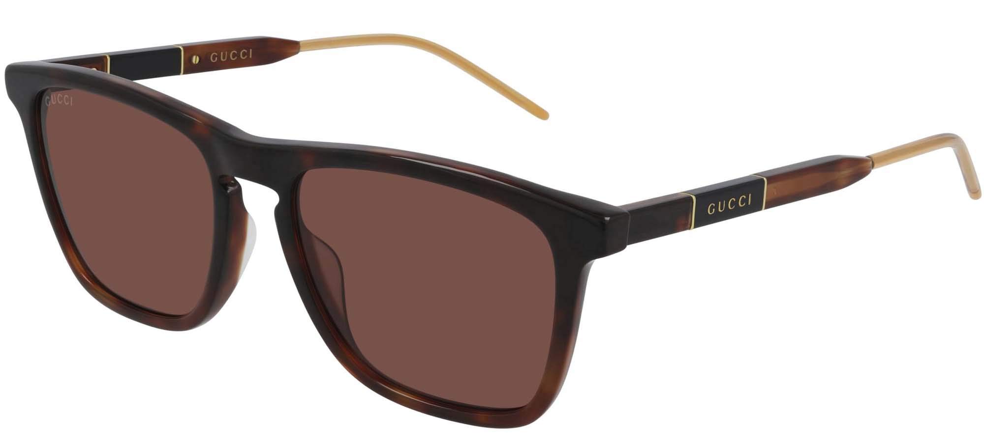 Gucci GG0843S 002 Havana Brown Sunglasses for Men - 55mm Lens Size | Polarized UV Protection, Luxury Fashion Shades for Driving, Beach & Outdoor Activities