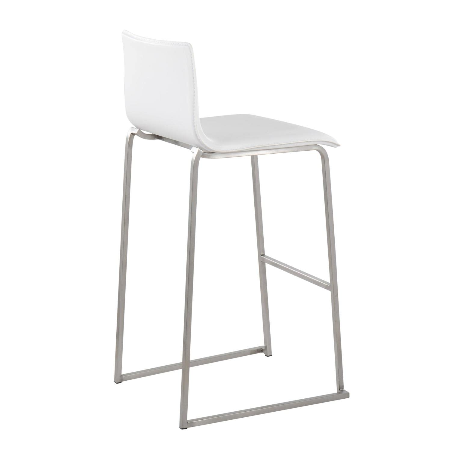 LumiSource Mara Bar Stool Set of 2 - Modern Counter Height Bar Chairs with Back Support - Perfect for Kitchen Island, Breakfast Nook & Home Bar Decor