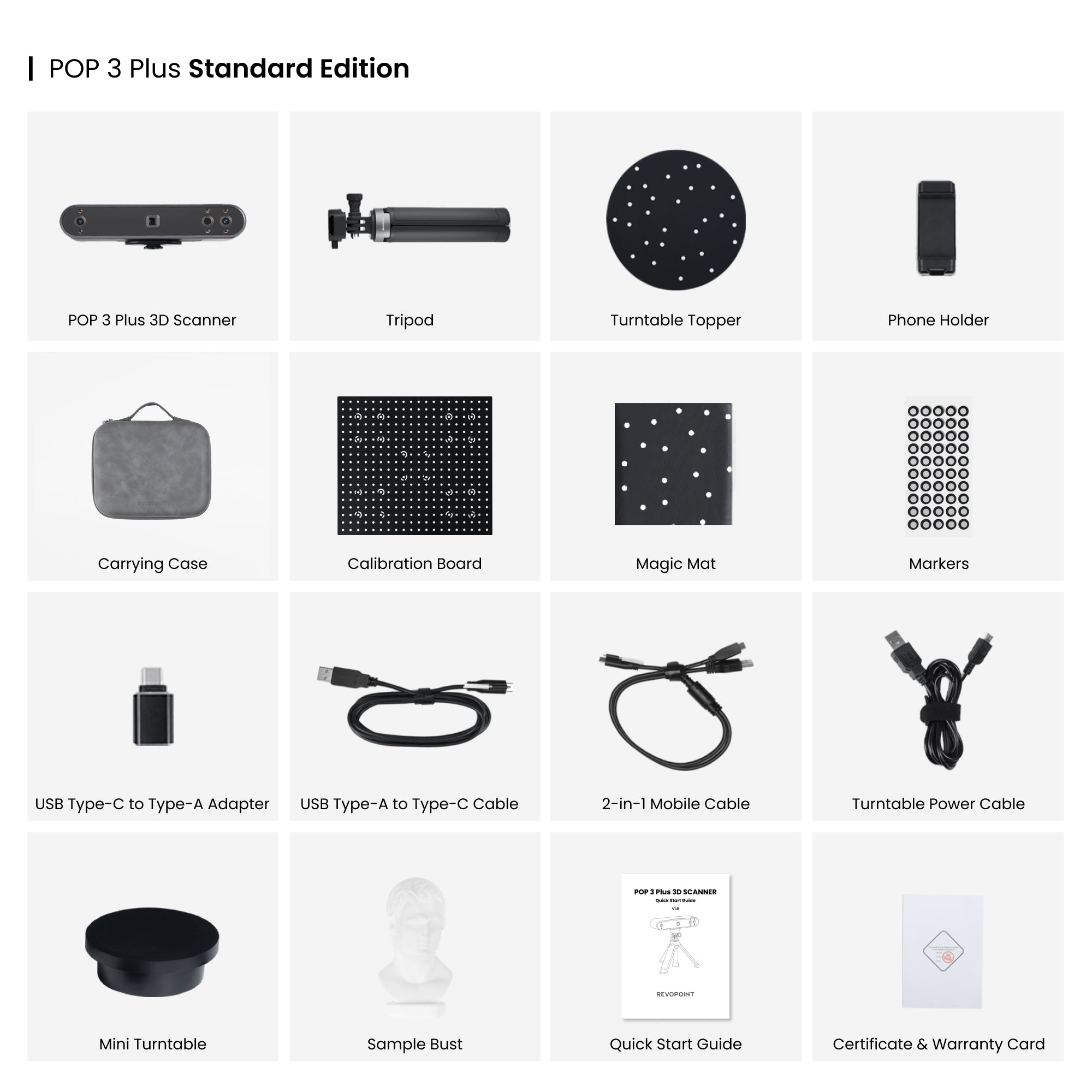 Revopoint POP 3 Plus Handheld 3D Scanner - 0.08mm High Accuracy for 3D Printing, Modeling & Reverse Engineering | Perfect for DIY Projects, Jewelry Design & Industrial Prototyping