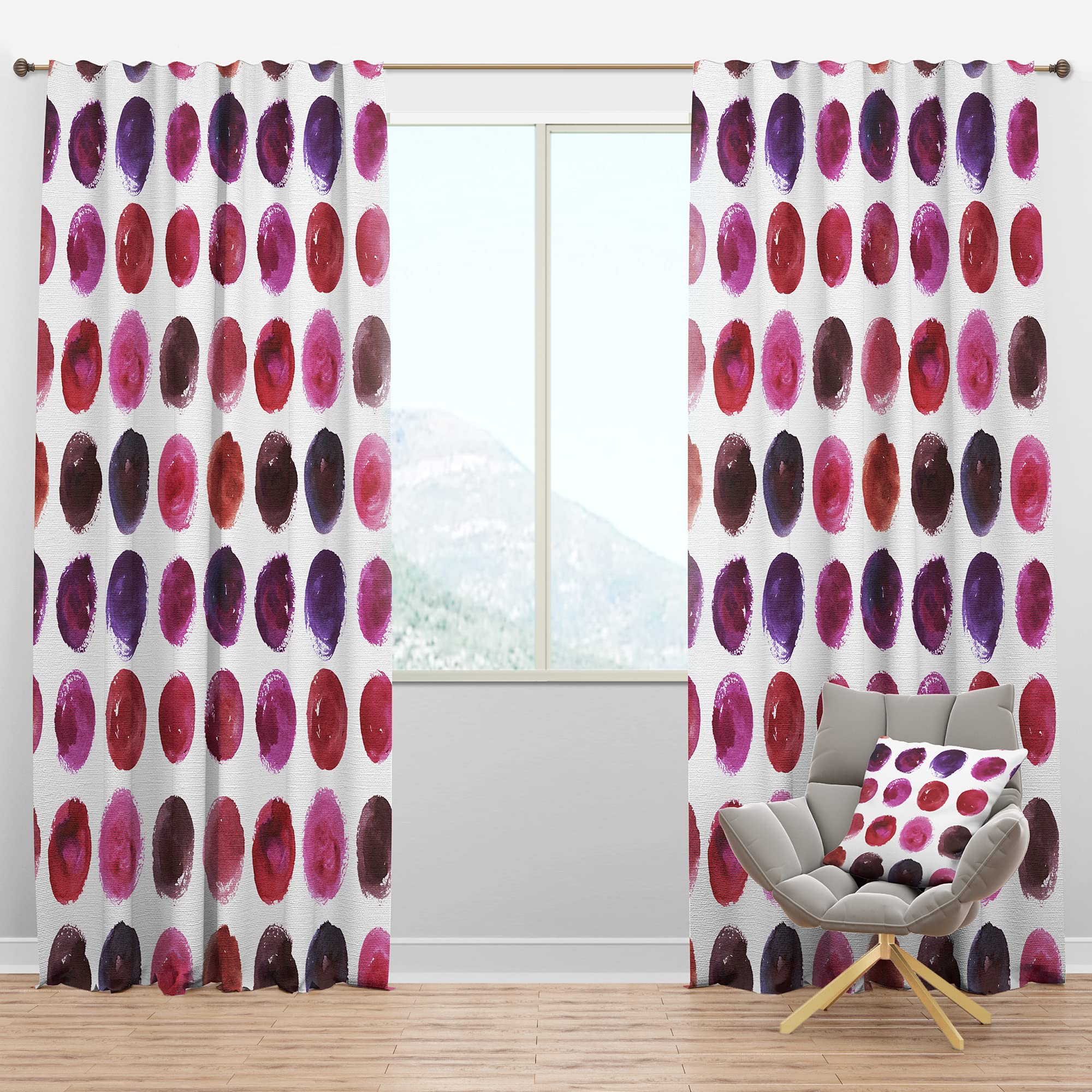 DesignQ Blackout Curtains with Watercolor Spots Pattern - Thermal Insulated Single Panel (52x120 inches) for Bedroom & Living Room - Perfect for Light Blocking, Privacy & Energy Saving