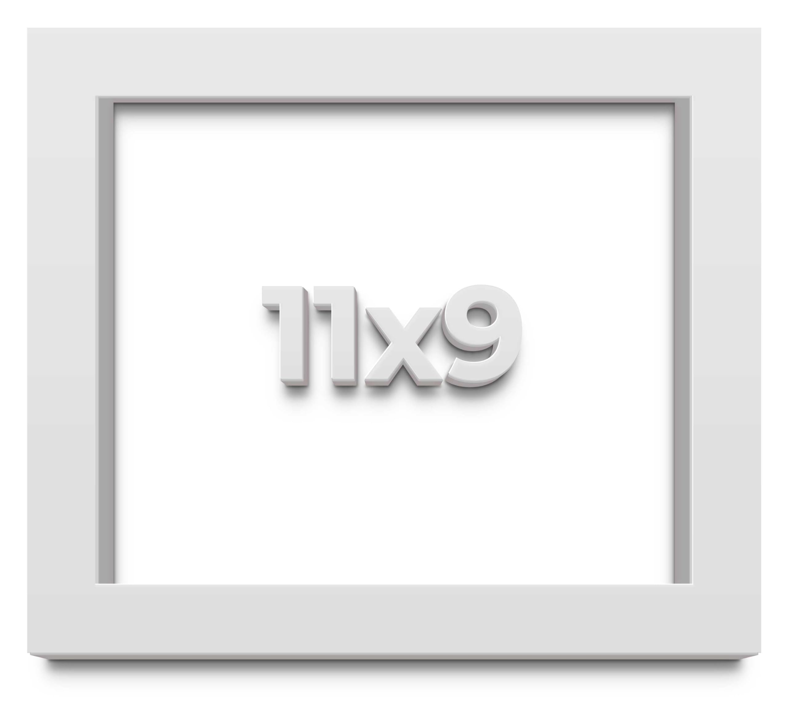 11x9 White Shadow Box Display Frame - 2 Inch Rabbet Depth, 1.25 Inch Moulding Width with Shatter-Resistant Acrylic Plexiglass & Foam Board Backing - Perfect for Memorabilia, Wedding Keepsakes, and Wall Decor