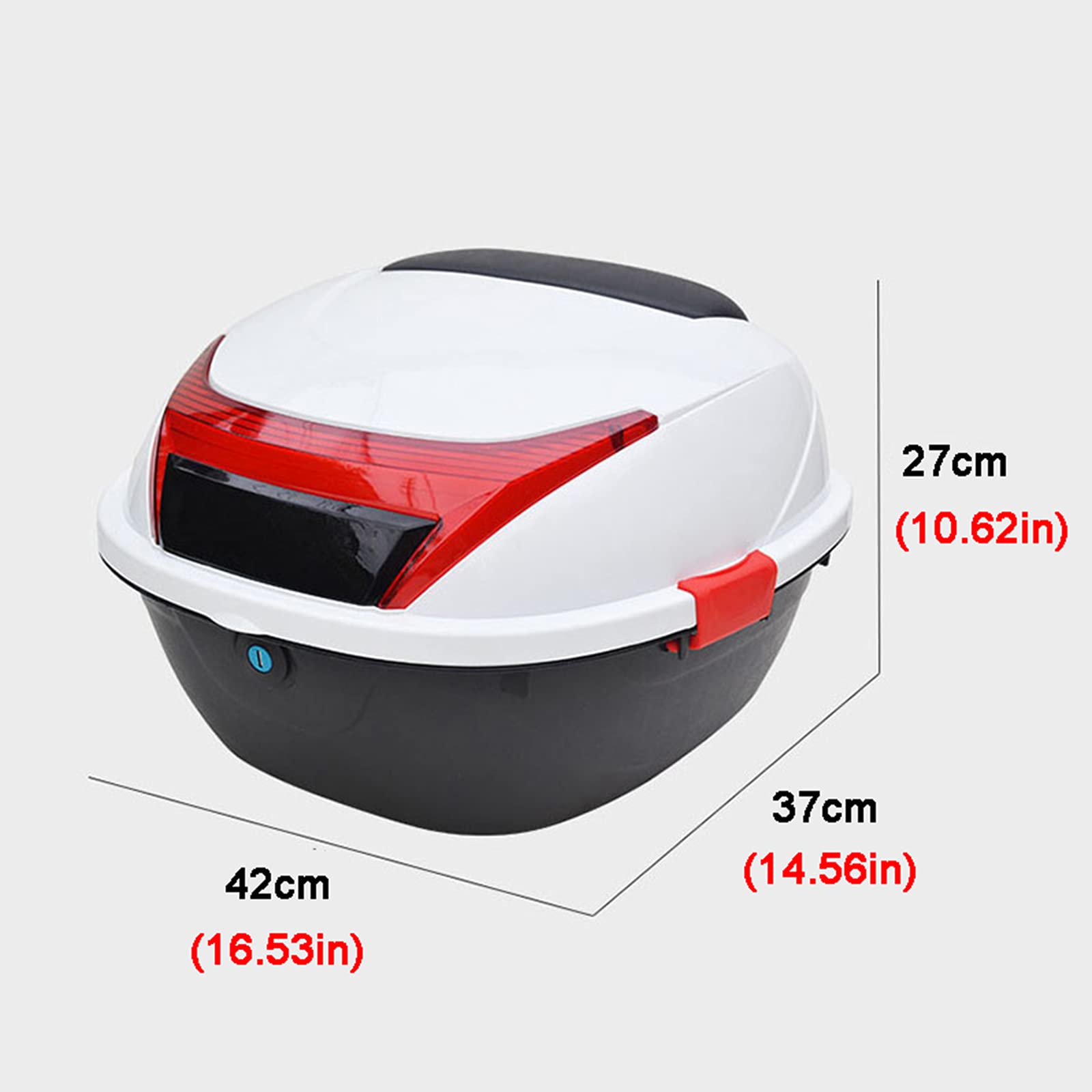 Motorcycle Scooter Top Box with Mounting Hardware - Store Helmet for Commuting & Travel