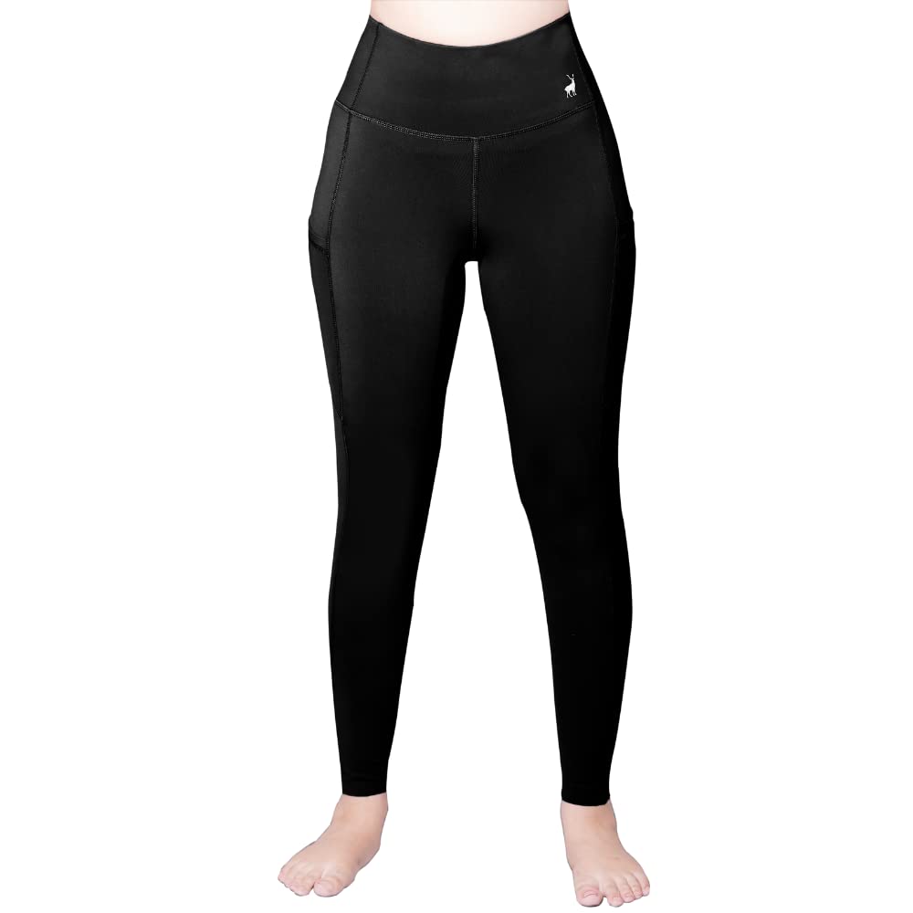 High Waisted Leggings for Women - Black Workout Yoga Pants with Pockets & Tummy Control - Buttery Soft Stretchy Leggings for Gym, Running & Everyday Wear