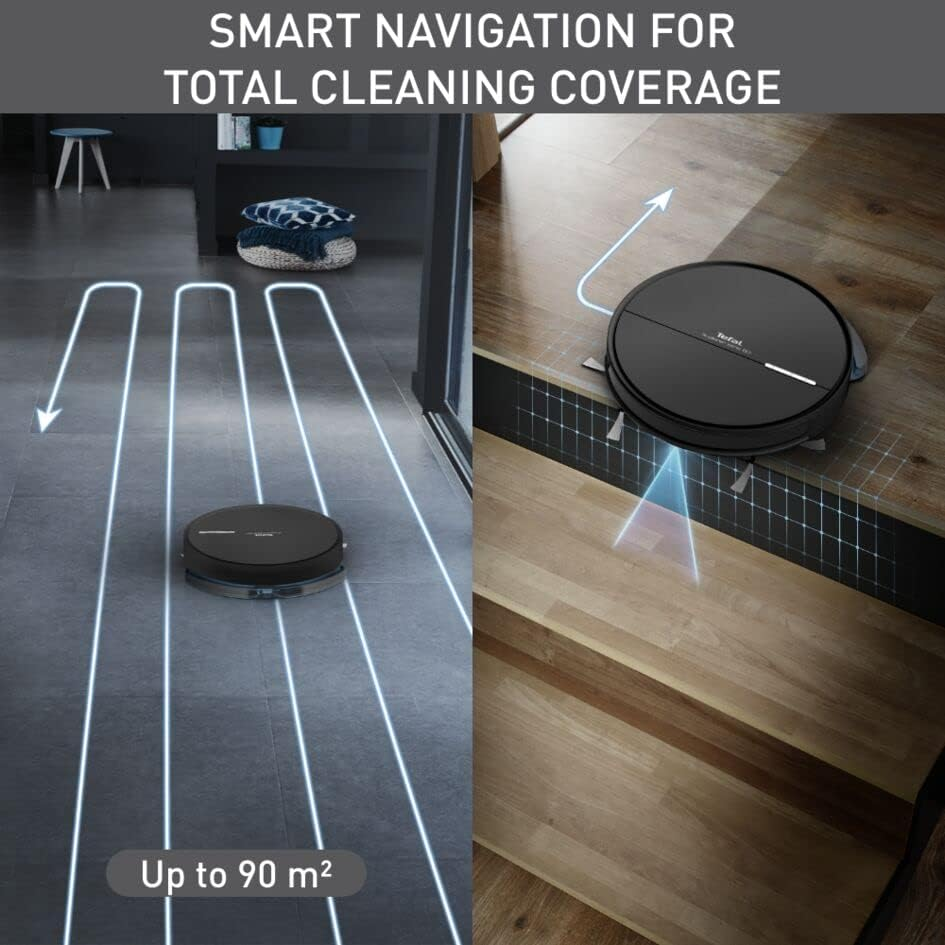 Tefal X Plorer 2-in-1 Robot Vacuum and Mop Cleaner, Ultra Slim Series60 - Smart Home Cleaning for Hardwood Floors & Carpets