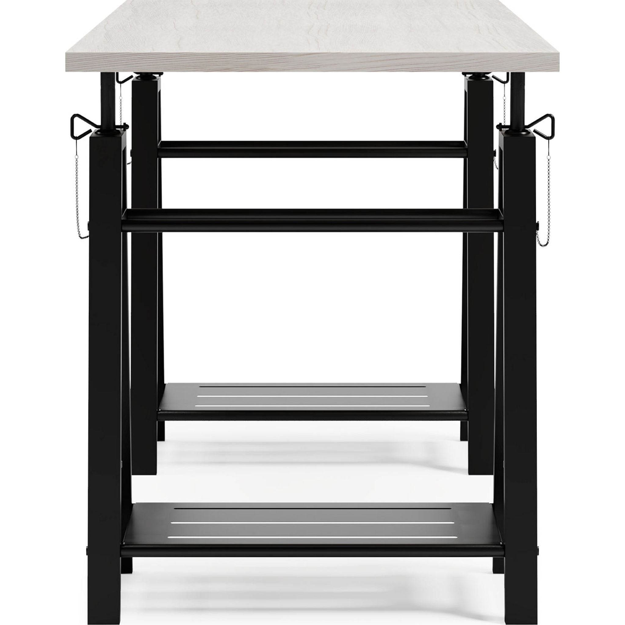 Bayflynn Adjustable Height Standing Desk - White & Black Ergonomic Office Desk for Home & Work - Perfect for Remote Work, Gaming & Study Setup