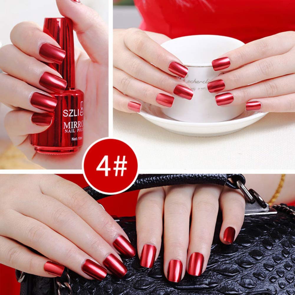 18ml Metallic Mirror Effect Nail Polish - Silver Glitter, Long-Lasting & Non-Peelable - Perfect for Parties, Weddings, and Special Occasions