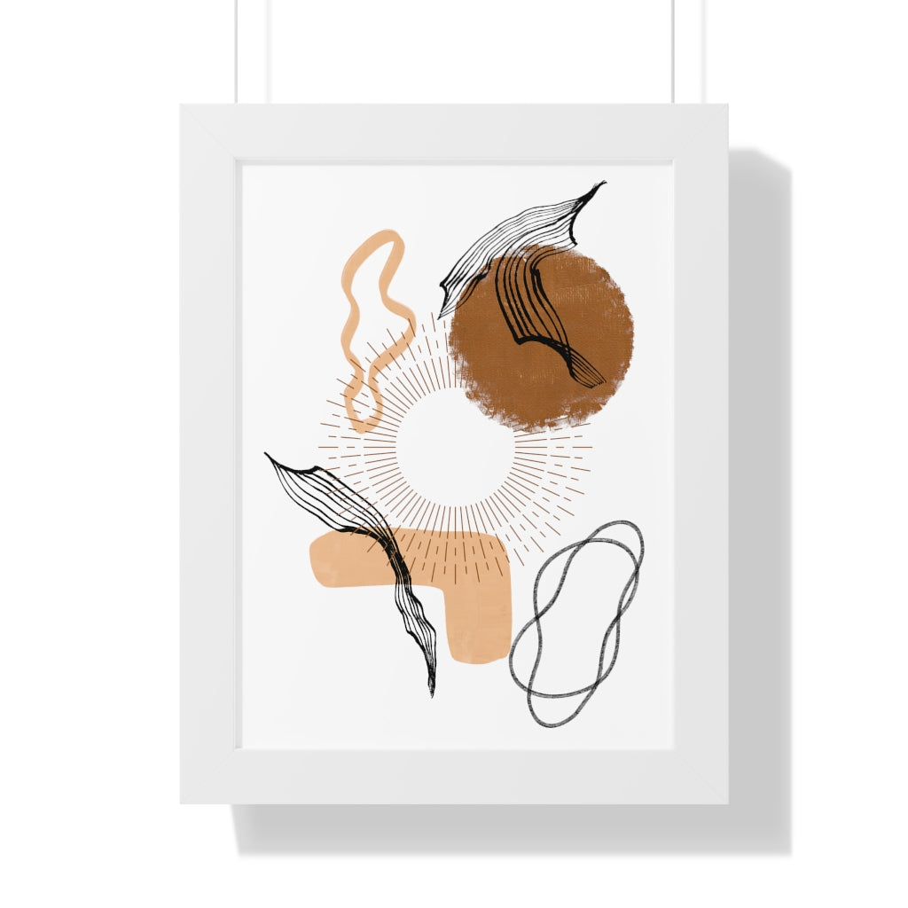 Modern Abstract Framed Vertical Wall Art Poster - Home & Office Decor for Living Room, Bedroom, Study