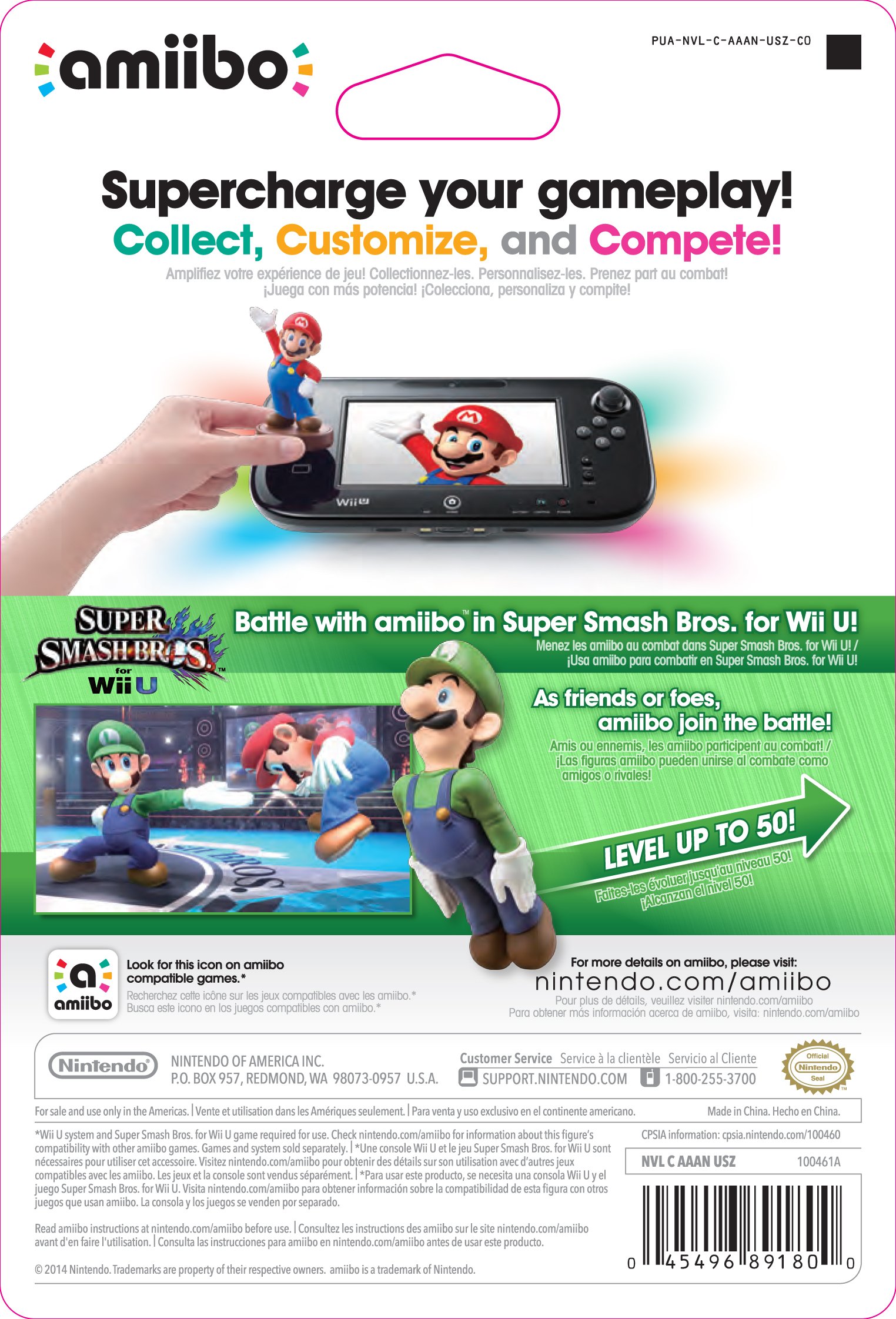 Nintendo Luigi amiibo Figure for Wii U & Switch - Super Smash Bros Series - Collectible NFC Character for Gaming & Display