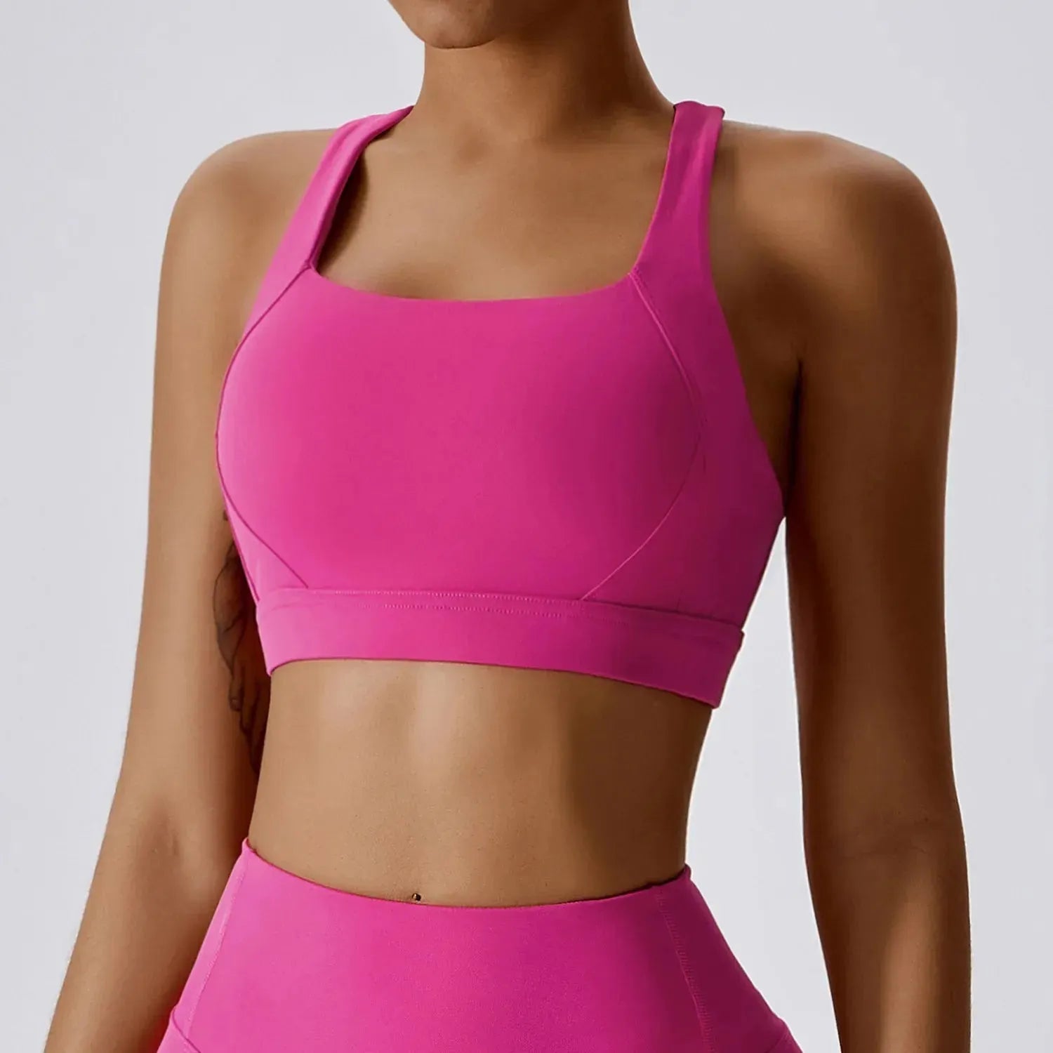 Nude Feeling Yoga Sport Sets for Women - Summer Fitness Workout Clothes with Cross Back Sports Bra & Gym Shorts | Perfect for Yoga, Running, Gym & Outdoor Activities