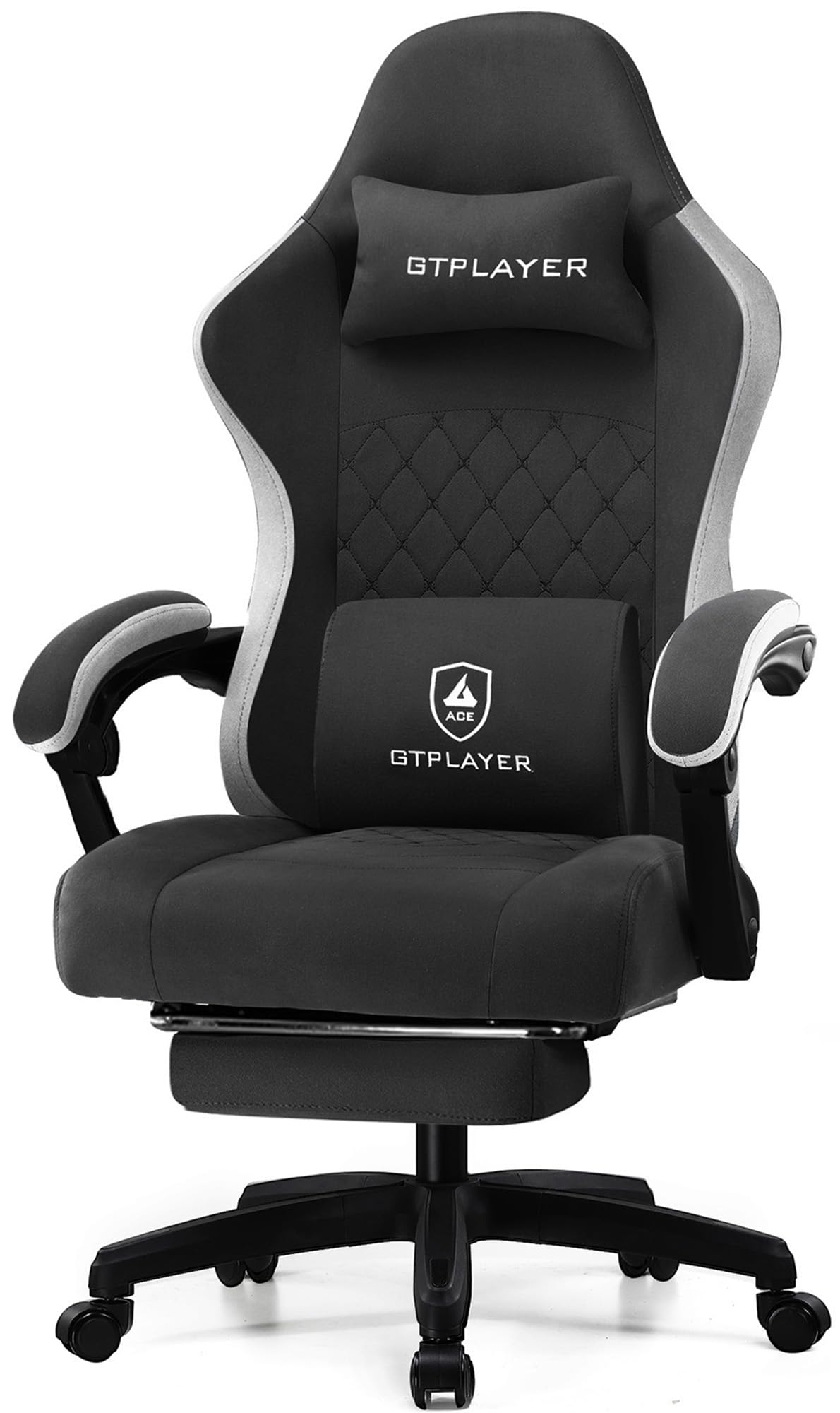 GTPLAYER Ergonomic Gaming Chair with Pocket Spring Cushion & Adjustable Footrest - High Back Office Computer Chair with Lumbar Support & Linkage Armrests for Home, Office, and Gaming Setup